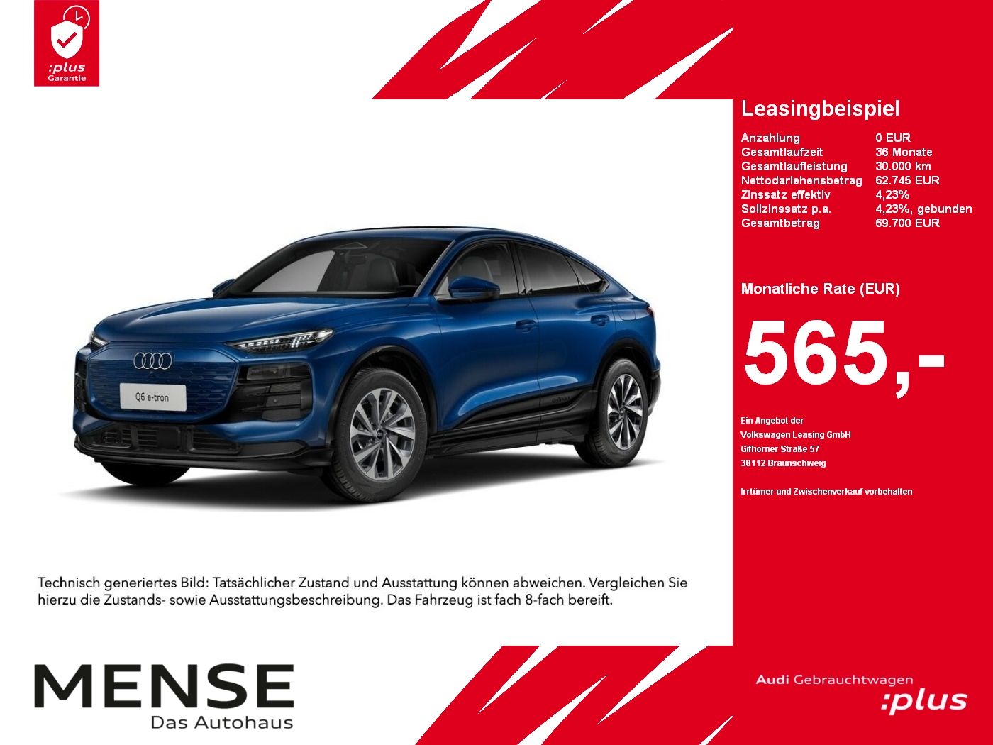 Fahrzeuge PKW autohaus mense Audi Q6 Sportback e-tron quattro 285 kW Pano Standhzg