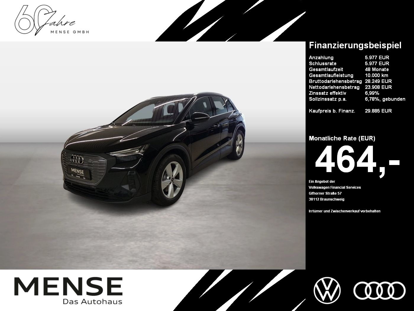Fahrzeuge PKW autohaus mense Audi Q4 e-tron quattro 45 e-tron Matrix AHK Standhzg