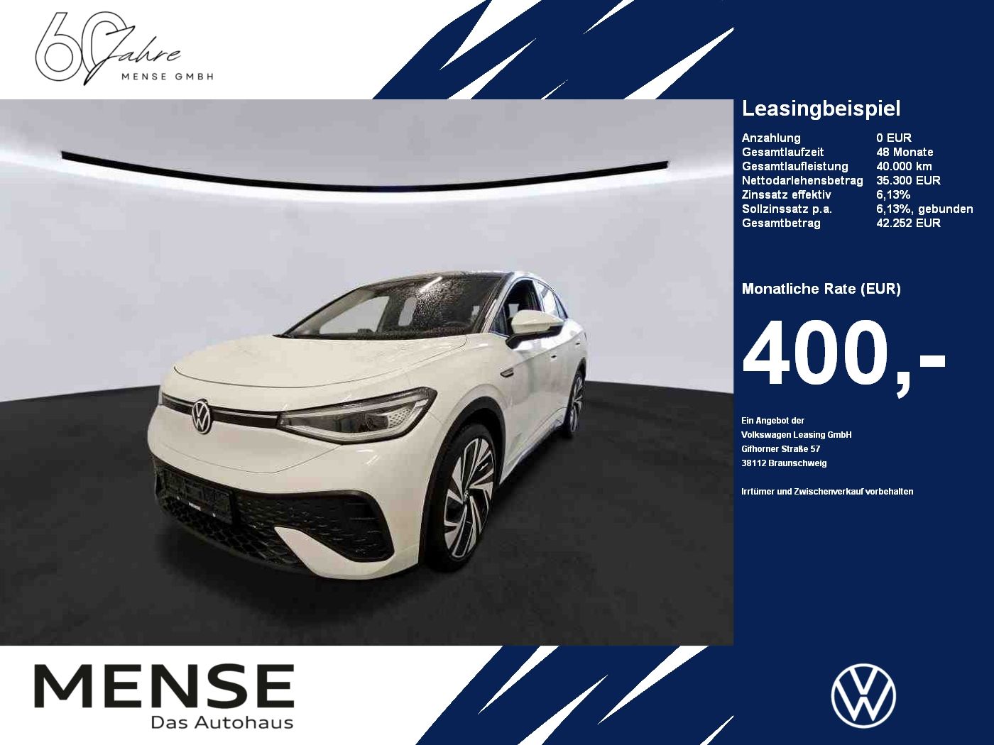 Fahrzeuge PKW autohaus mense Volkswagen ID.5 Pro Performance 150 kW mit Infotainment-Pak