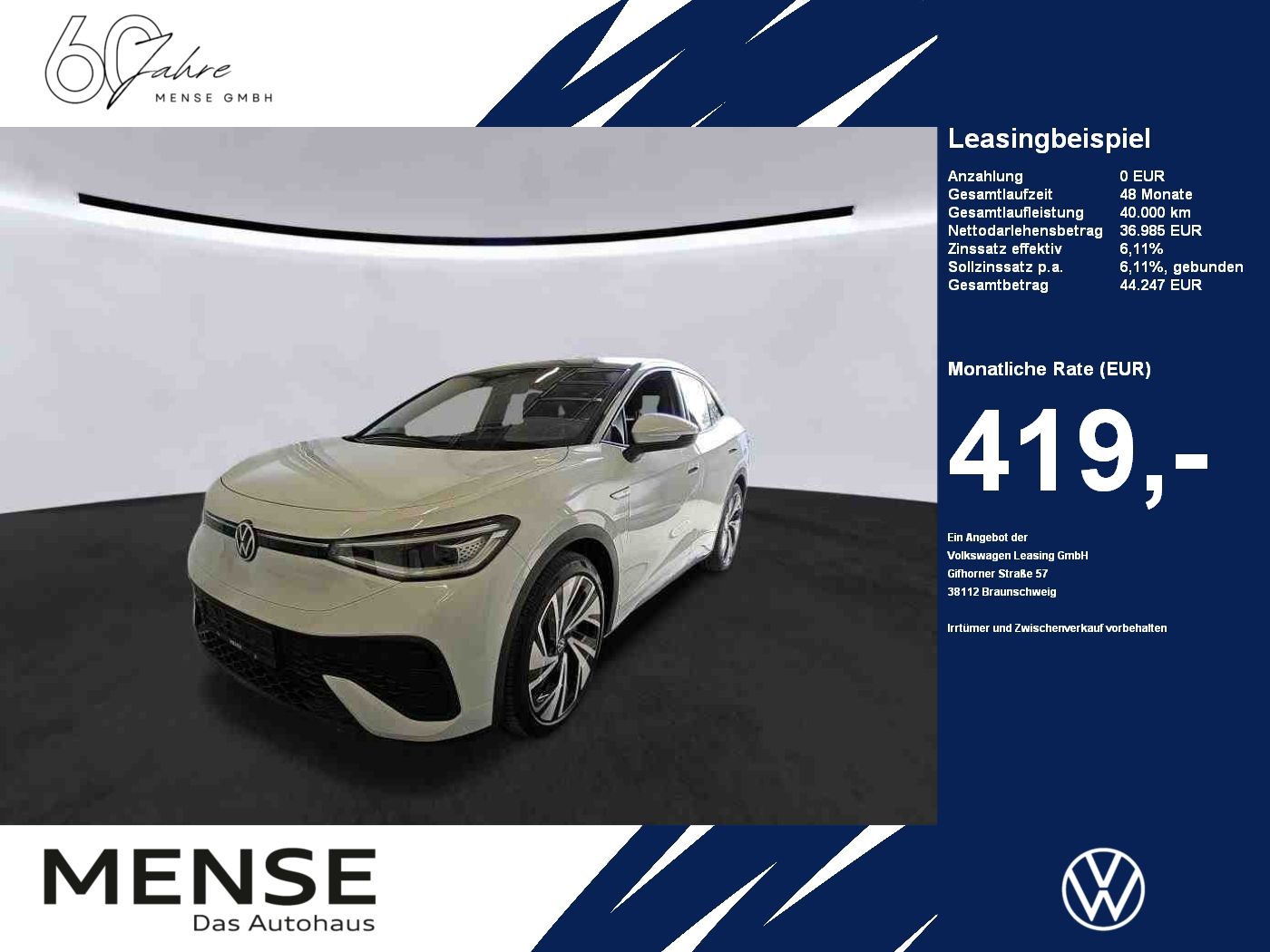 Fahrzeuge PKW autohaus mense Volkswagen ID.5 Pro Performance IQ.Light Matrix CarPlay AHK