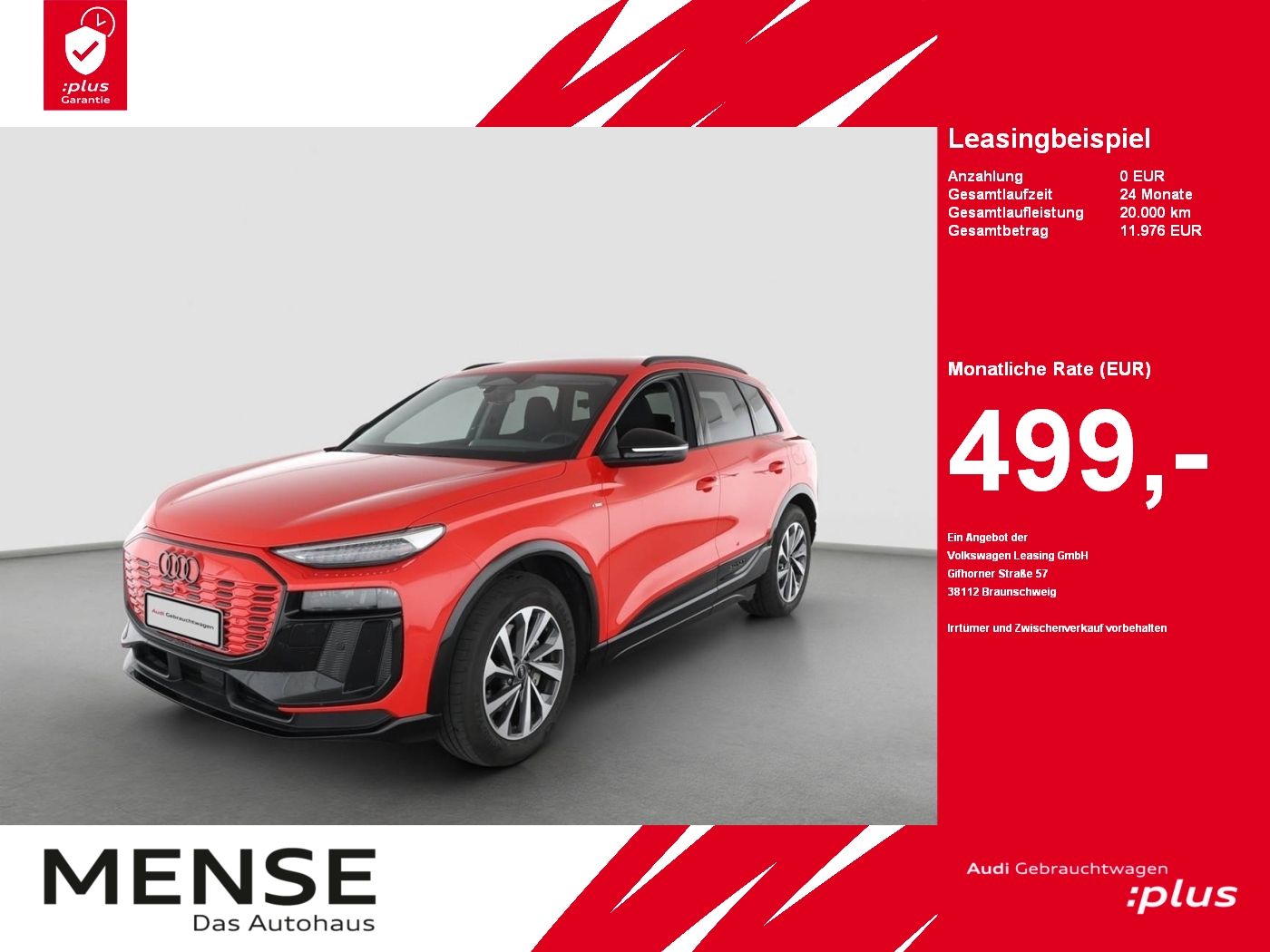 Fahrzeuge PKW autohaus mense Audi Q6 e-tron performance S-Line AHK Standhzg 4xSHZG