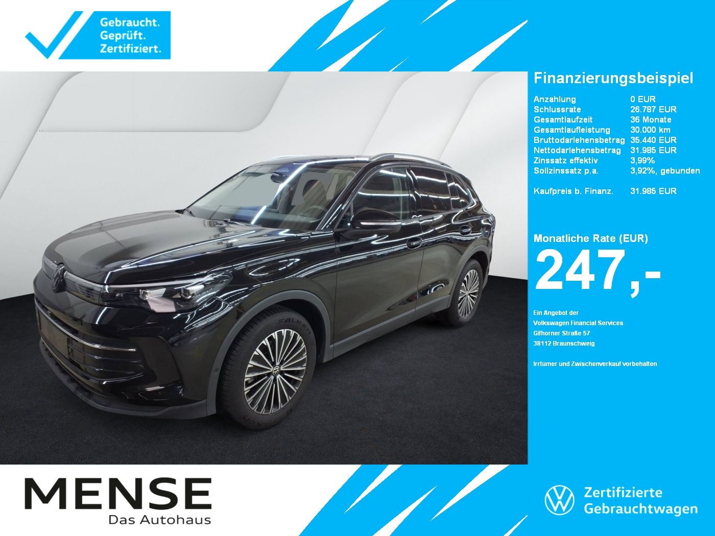 Fahrzeuge PKW autohaus mense Volkswagen Tiguan 1.5 eTSI DSG Goal Life CarPlay|AHK|ACC|LM