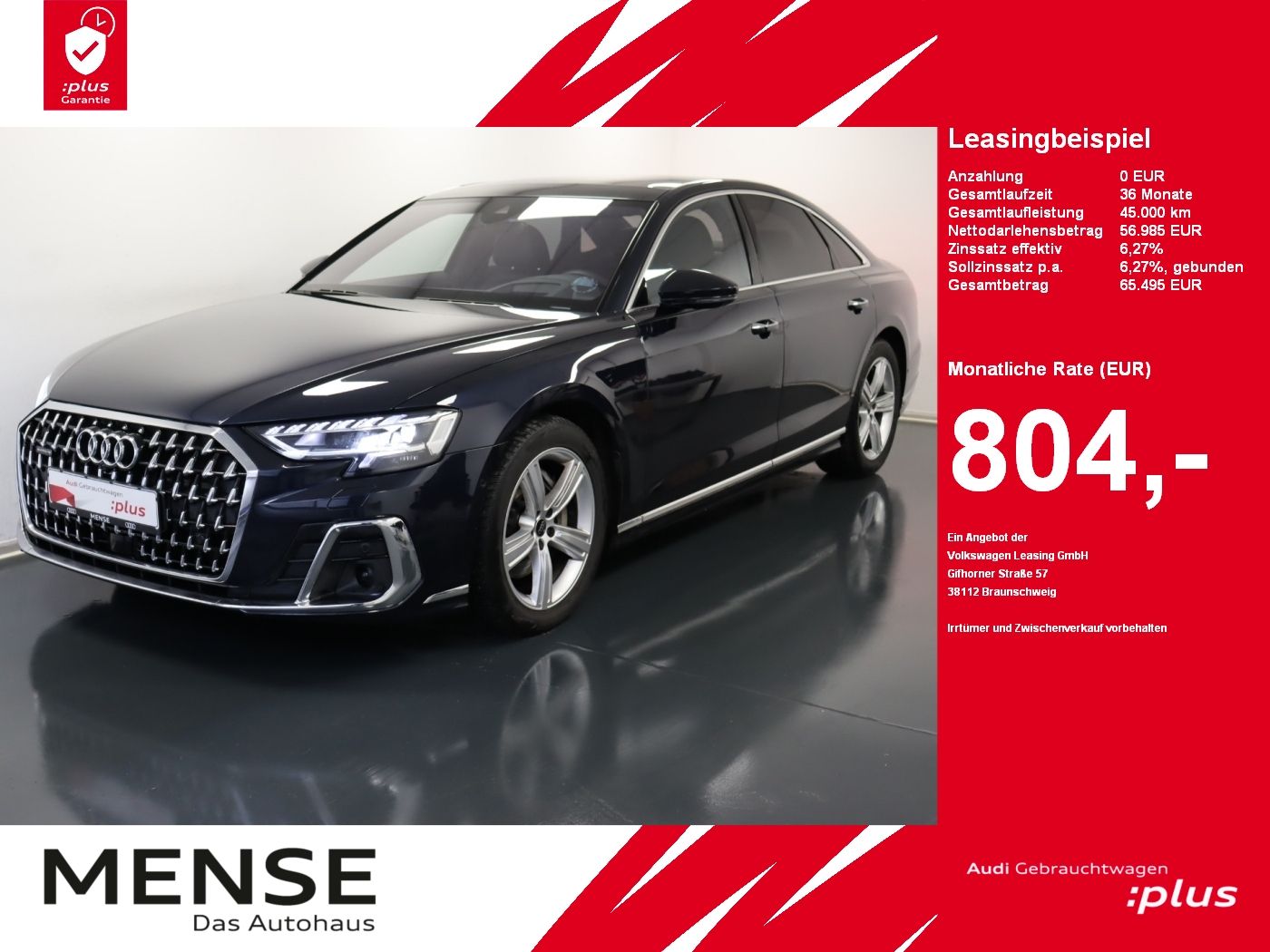 Fahrzeuge PKW autohaus mense Audi A8 50 TDI quattro tiptronic Luft Pano Matrix