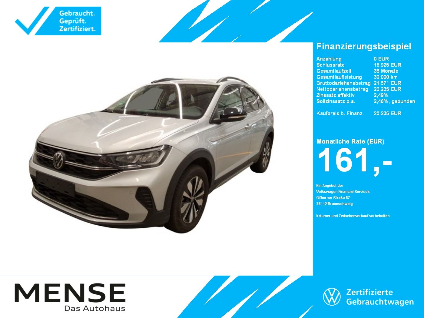Fahrzeuge PKW autohaus mense Volkswagen Taigo 1.0 TSI Life Goal CarPlay ACC LED DynLicht