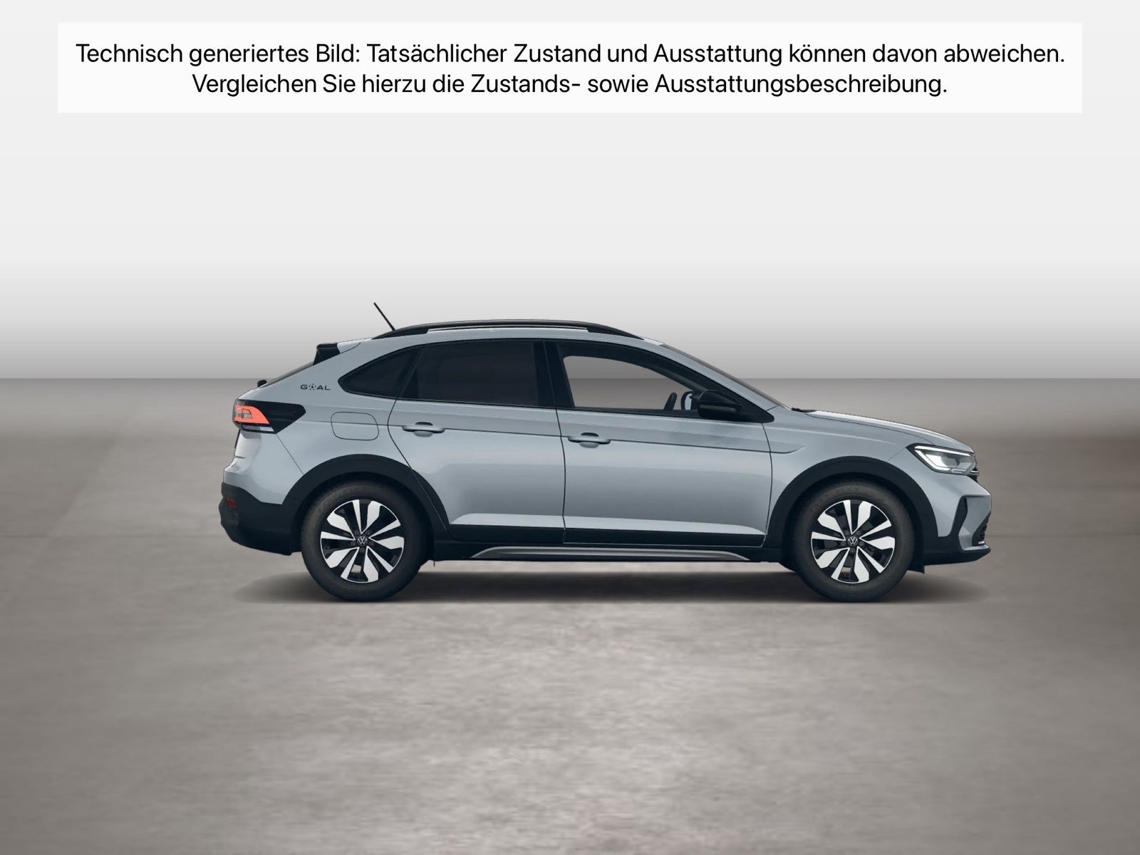 Fahrzeug autohaus mense Fahrzeugabbildung Volkswagen Taigo 1.0 TSI Life Goal CarPlay ACC LED DynLicht - mit KI generiert/bearbeitet