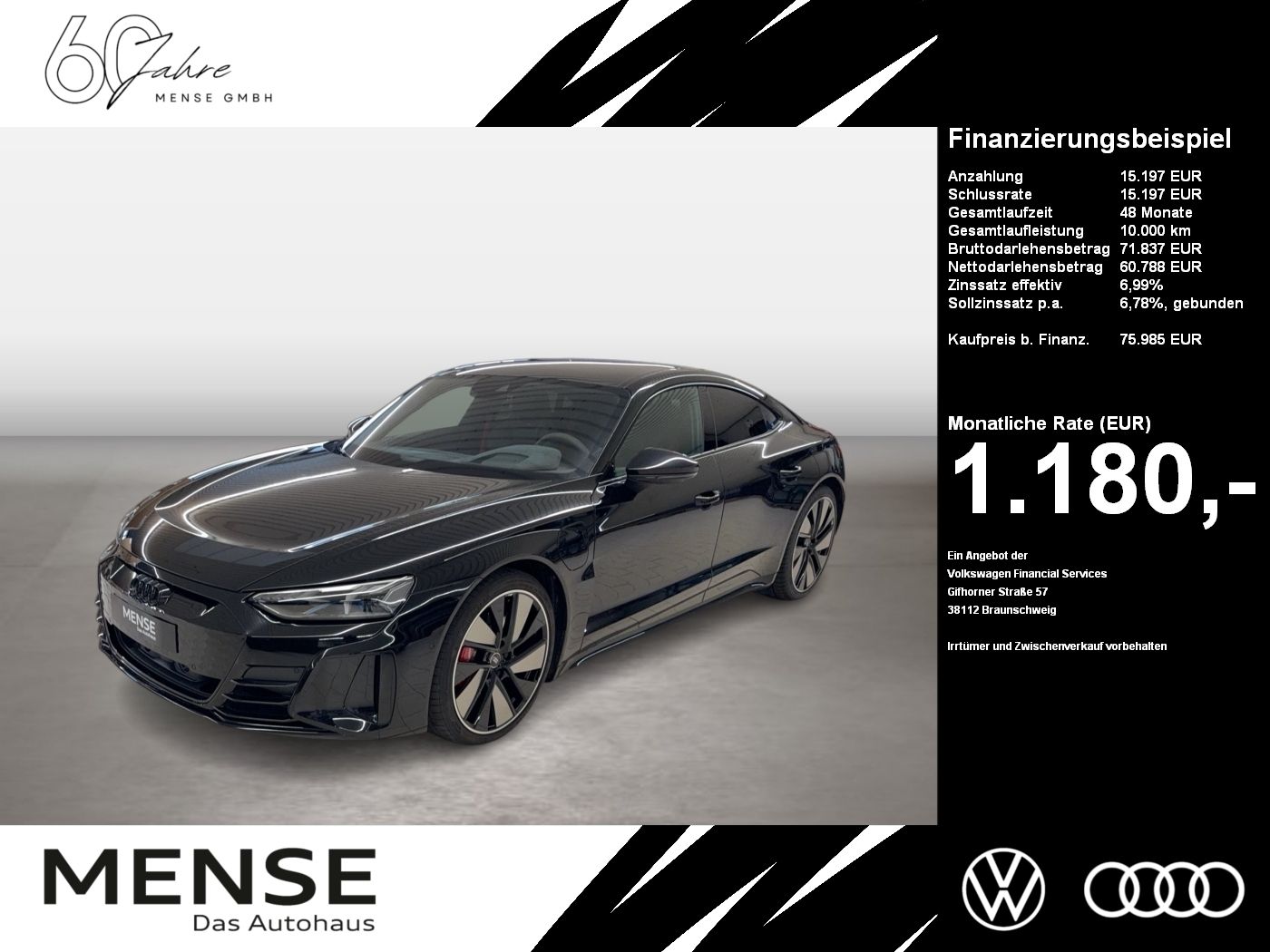 Fahrzeuge PKW autohaus mense Audi e-tron GT RS quattro 2024 Matrix HUD Laser Luft