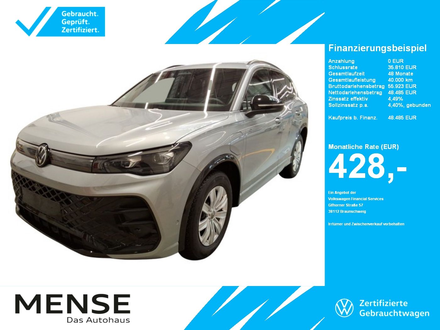 Fahrzeuge PKW autohaus mense Volkswagen Tiguan 1.5 TSI e 200 kW R-Line 2026 IQ.Light AHK