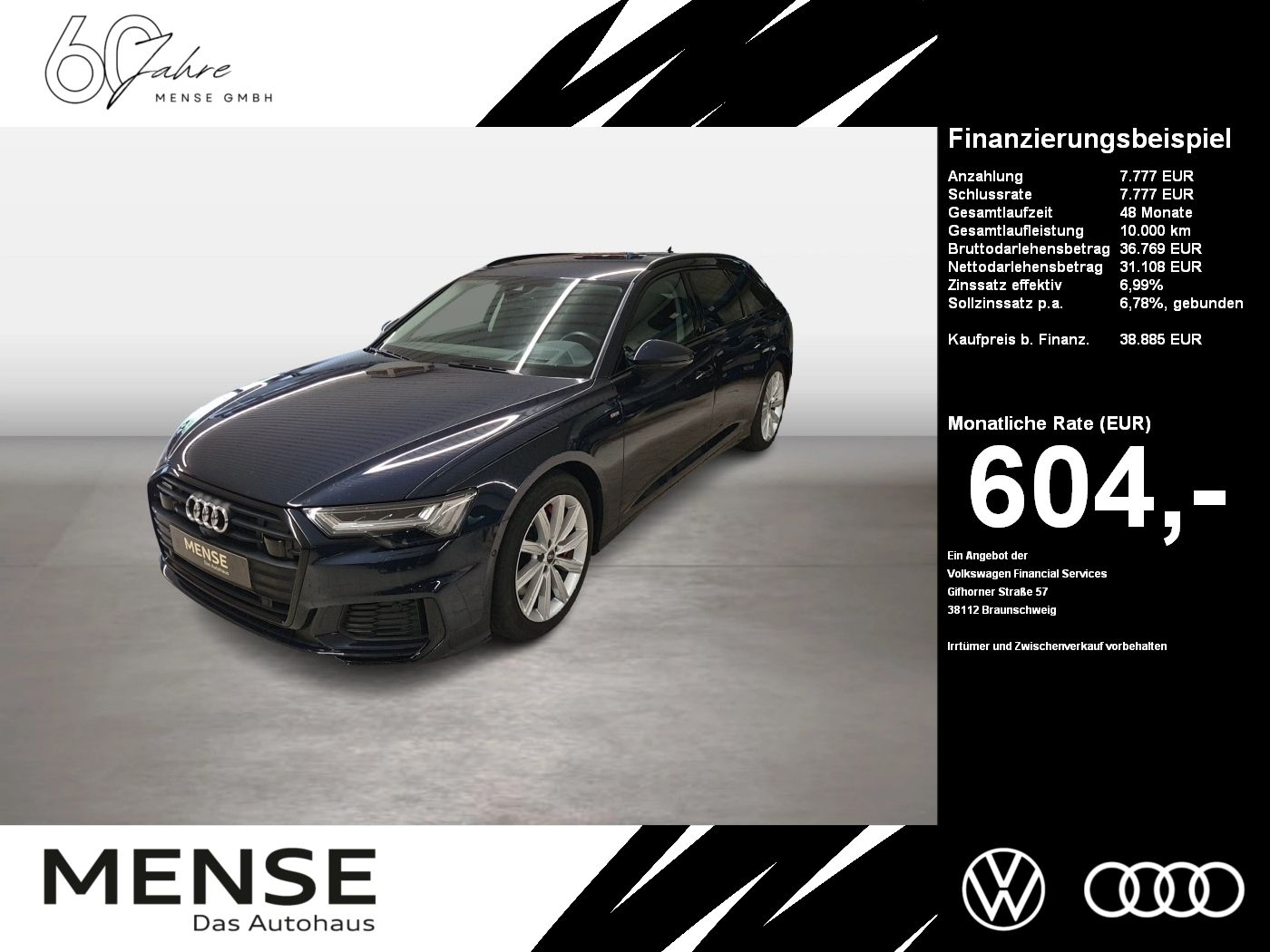 Fahrzeuge PKW autohaus mense Audi A6 Avant 55 TFSI e quattro sport 2022 Matrix AHK