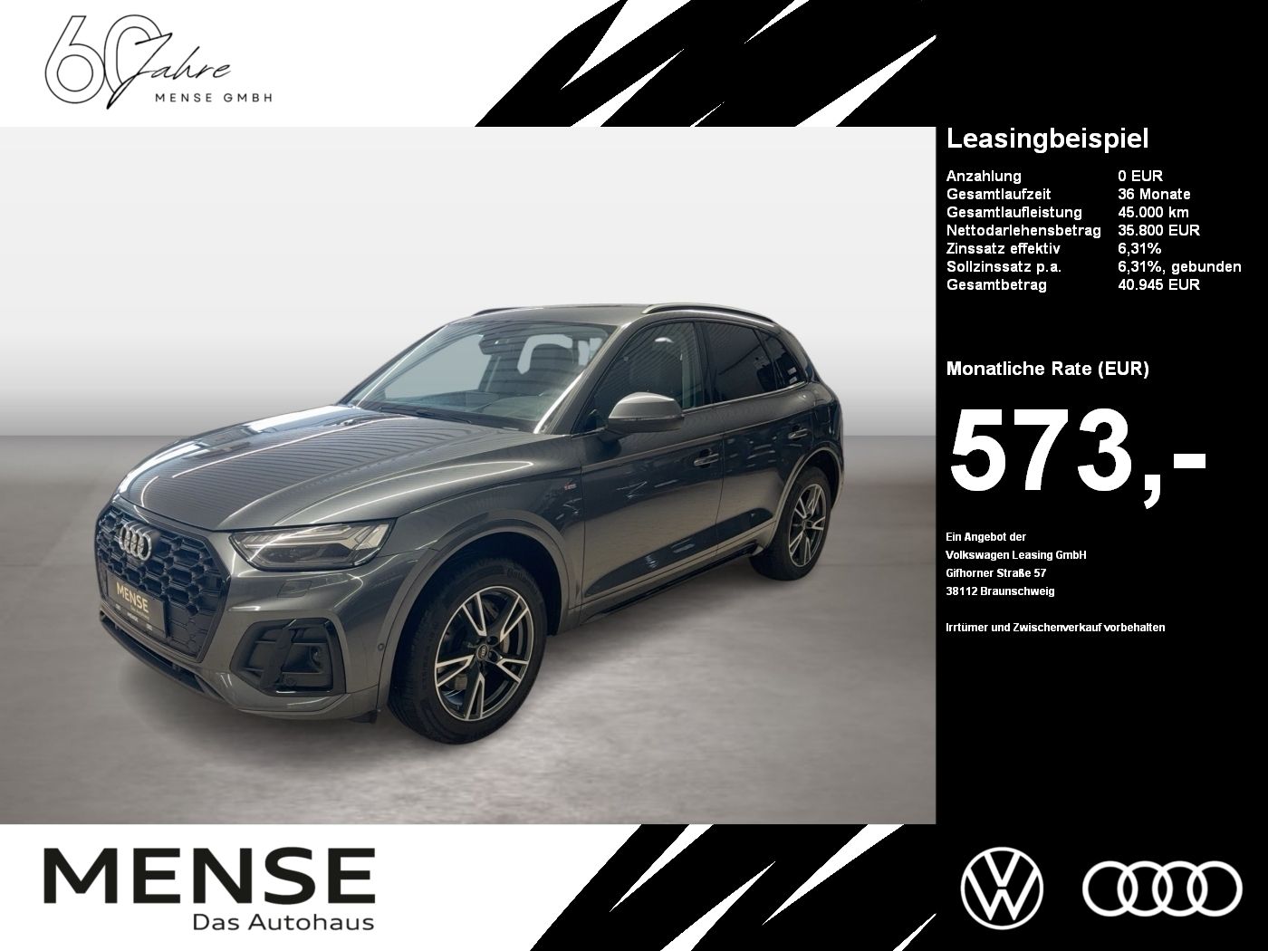 Fahrzeug autohaus mense Fahrzeugabbildung Audi Q5 50 TFSI e quattro S tronic S line Matrix|B&O