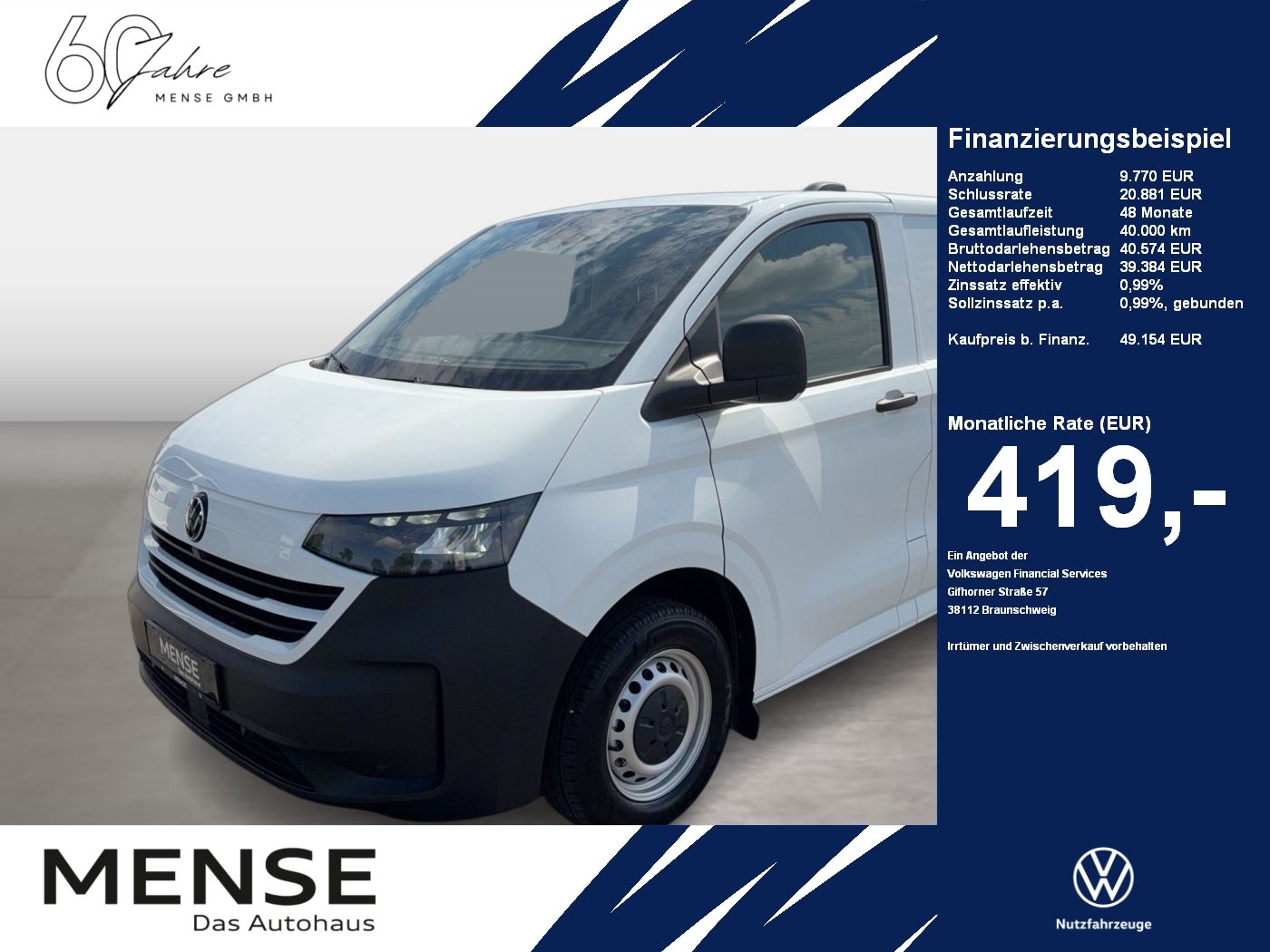Fahrzeuge PKW autohaus mense Volkswagen NFZ Transporter Kasten 2.0 l TDI 81 kW Getriebe: