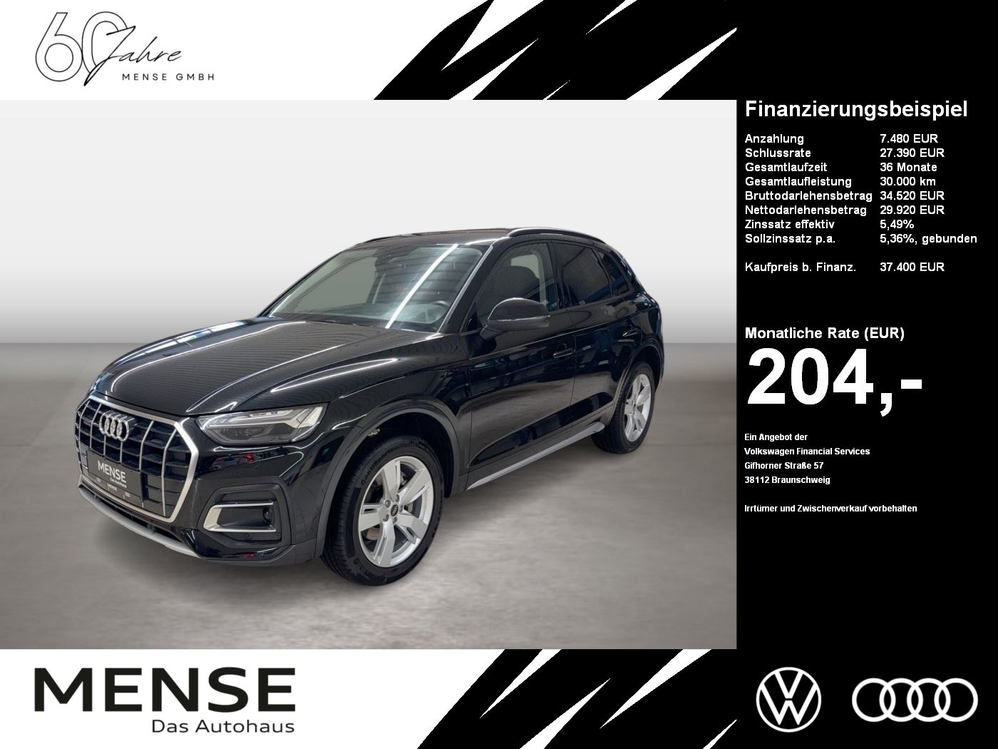 Fahrzeuge PKW autohaus mense Audi Q5 40 TDI quattro advanced 2024 (Facelift) AHK