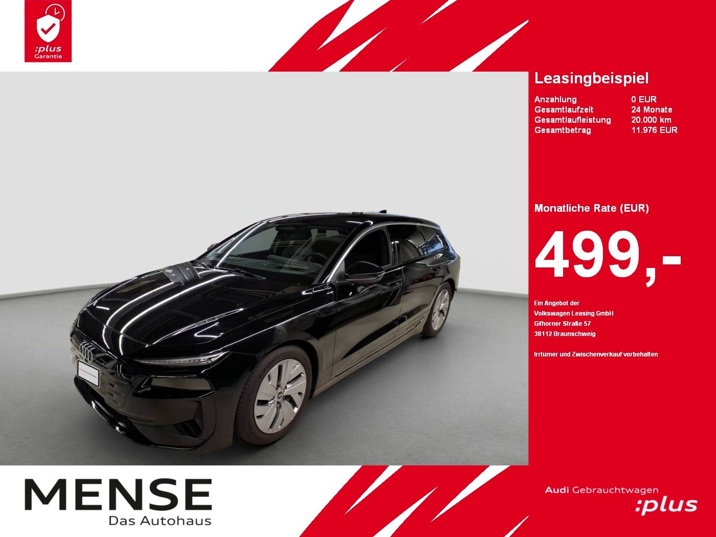 Fahrzeuge PKW autohaus mense Audi A6 Avant e-tron performance 270 kW B&O HUD Luft