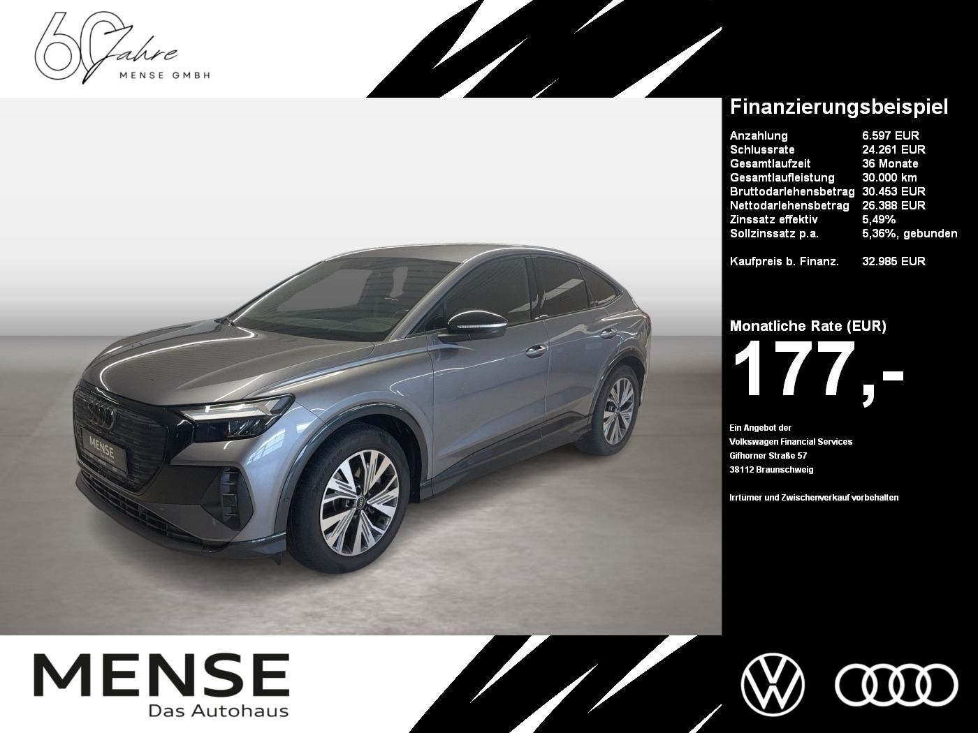 Fahrzeuge PKW autohaus mense Audi Q4 e-tron Sportback 40 e-tron 2023 AHK Standhzg