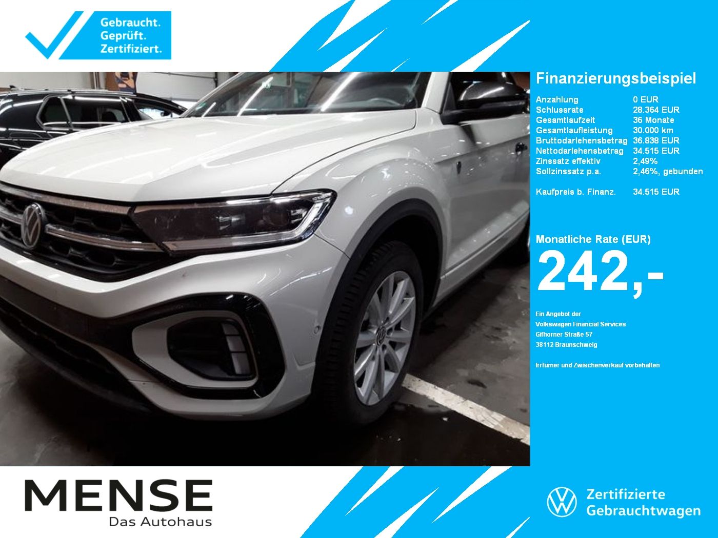 Fahrzeuge PKW autohaus mense Volkswagen T-Roc Cabriolet 1.5 TSI DSG R-Line Karmann Editi