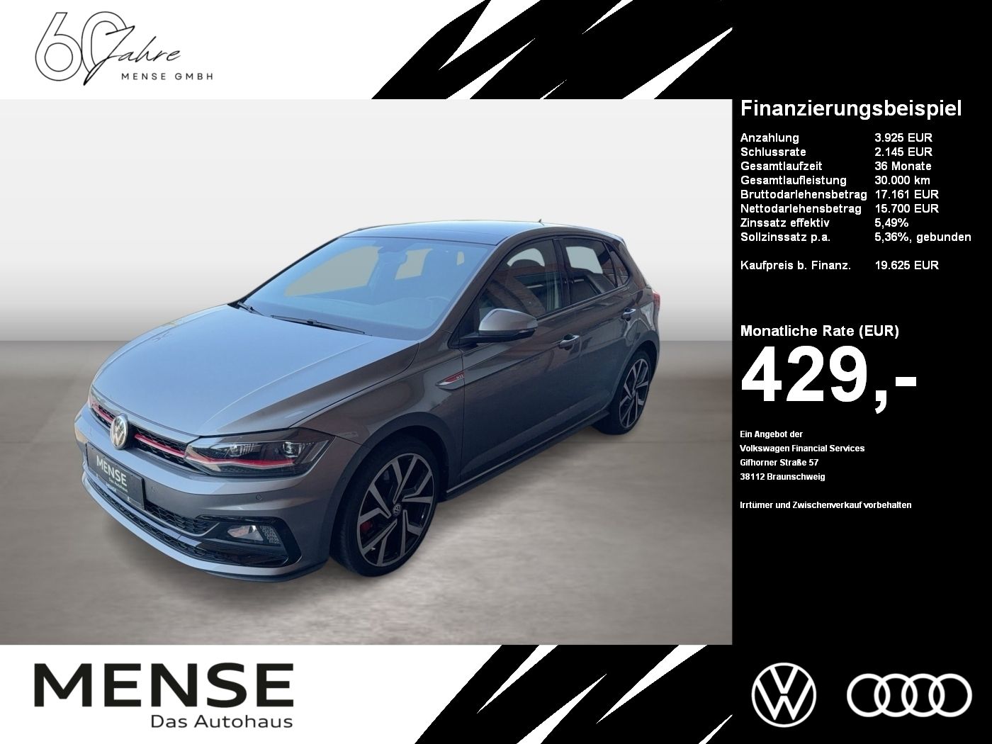 Fahrzeuge PKW autohaus mense Volkswagen Polo VI 2.0 TSI GTI Beats CarPlay Pano SD ACC LM