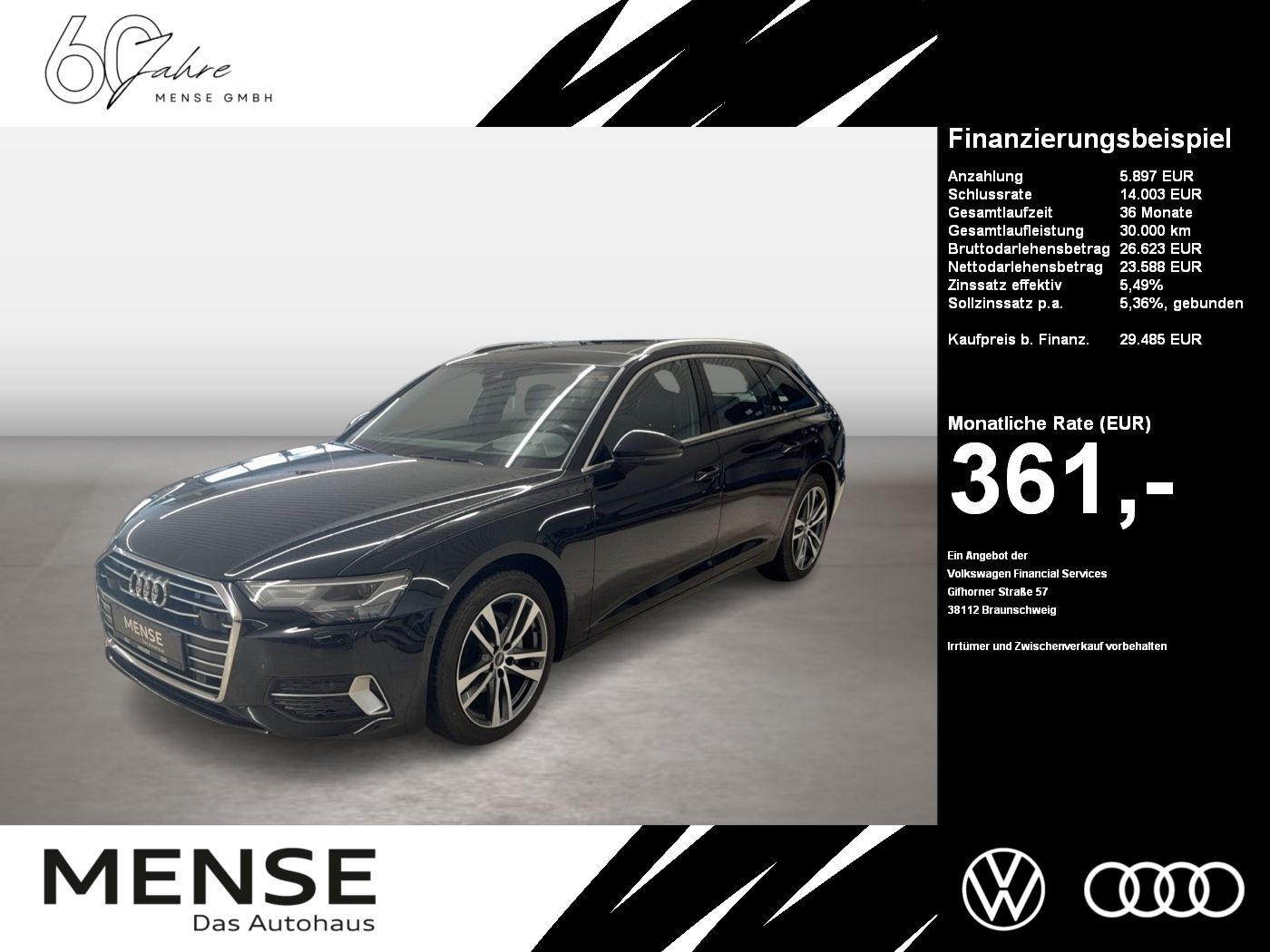 Fahrzeuge PKW autohaus mense Audi A6 Avant 40 TDI S tronic Navi Pano HUD AHK AHK