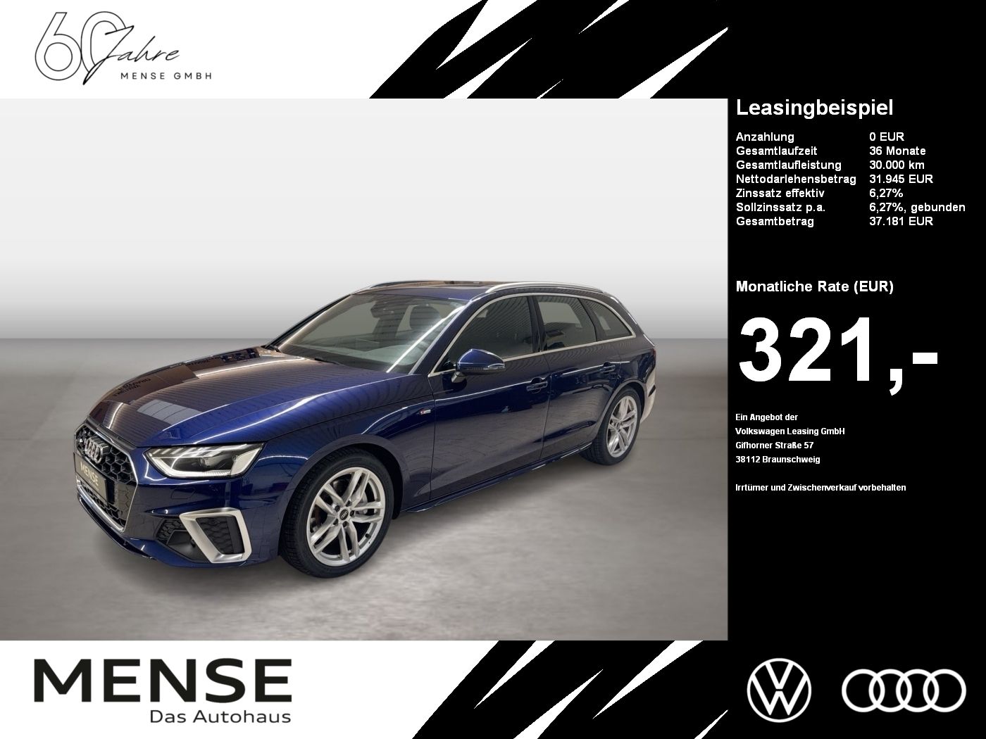 Fahrzeuge PKW autohaus mense Audi A4 Avant 40 TDI quattro S line 2023 (Facelift)
