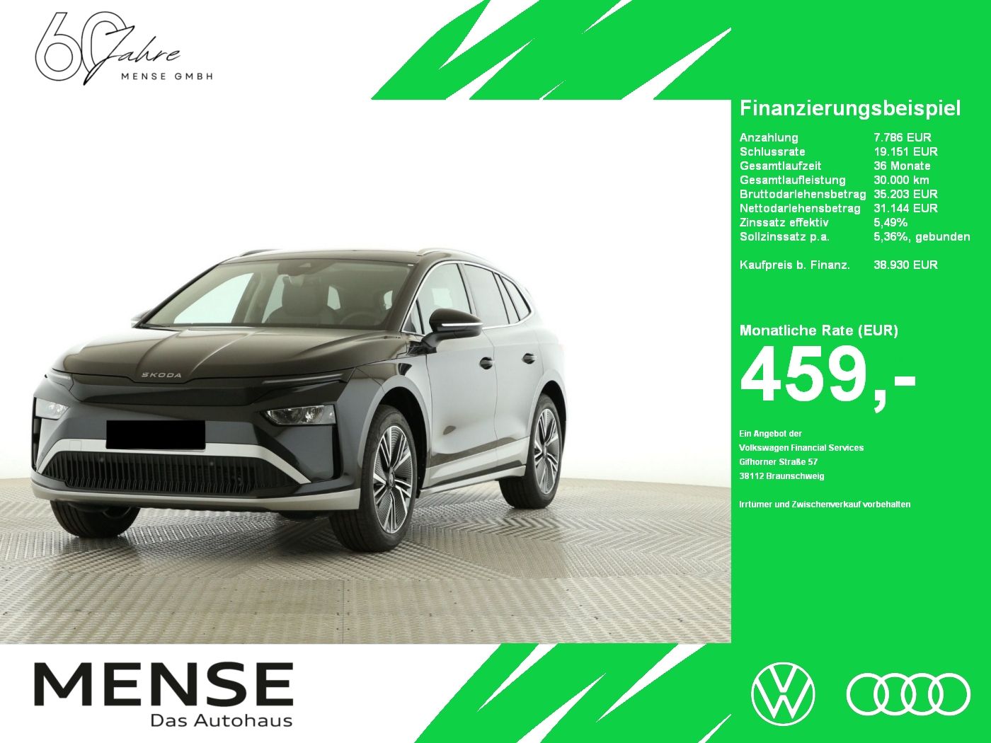 Fahrzeuge PKW autohaus mense SKODA Enyaq 60 Loft AHK|LED|Navi|VirtualCP|Akustikglas