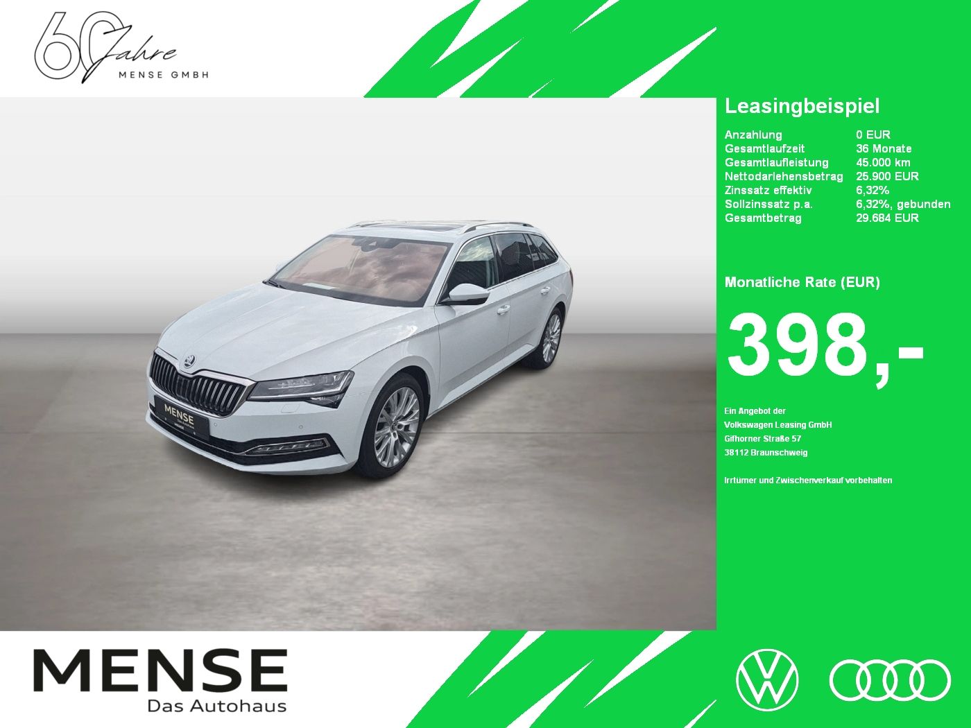 Fahrzeug autohaus mense Fahrzeugabbildung SKODA Superb Combi 2.0 TDI DSG Style |Pano|ACC|LED|LM