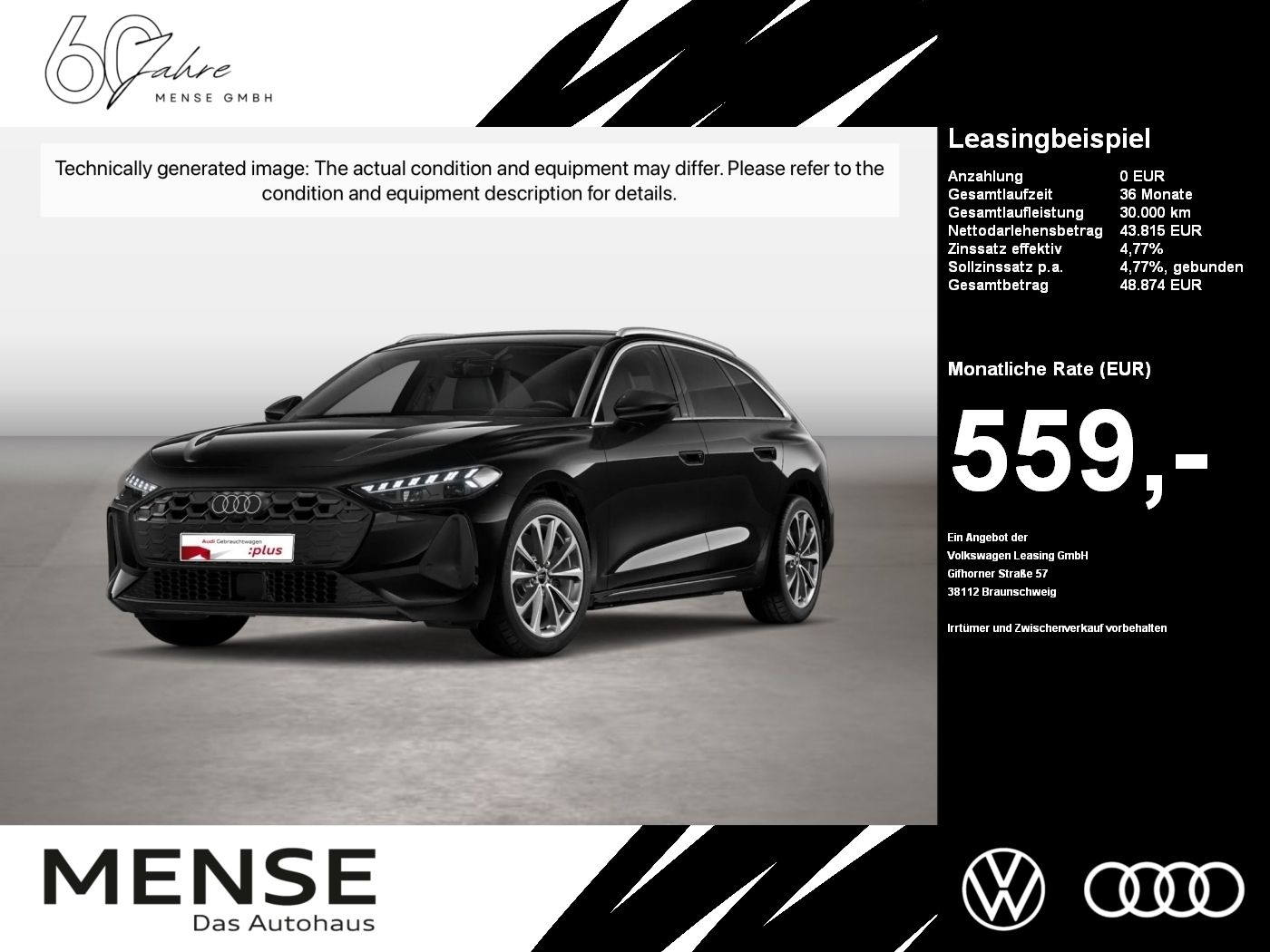 Fahrzeug autohaus mense Fahrzeugabbildung Audi A5 Avant TDI 150 kW S tronic B&O HUD ACC LED PDC