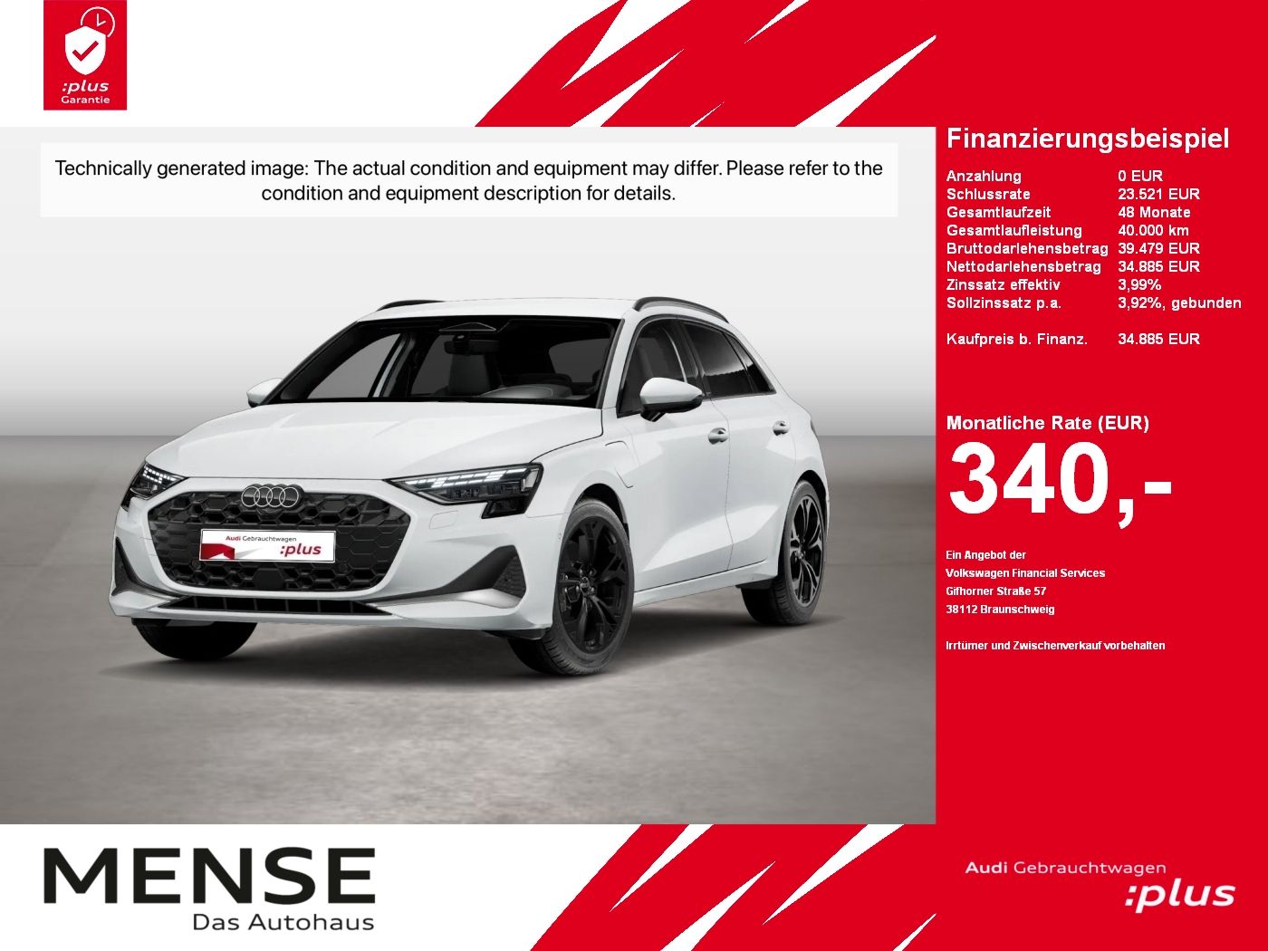 Fahrzeugabbildung Audi A3 Sportback TFSI e 150 kW S tronic advanced AHK