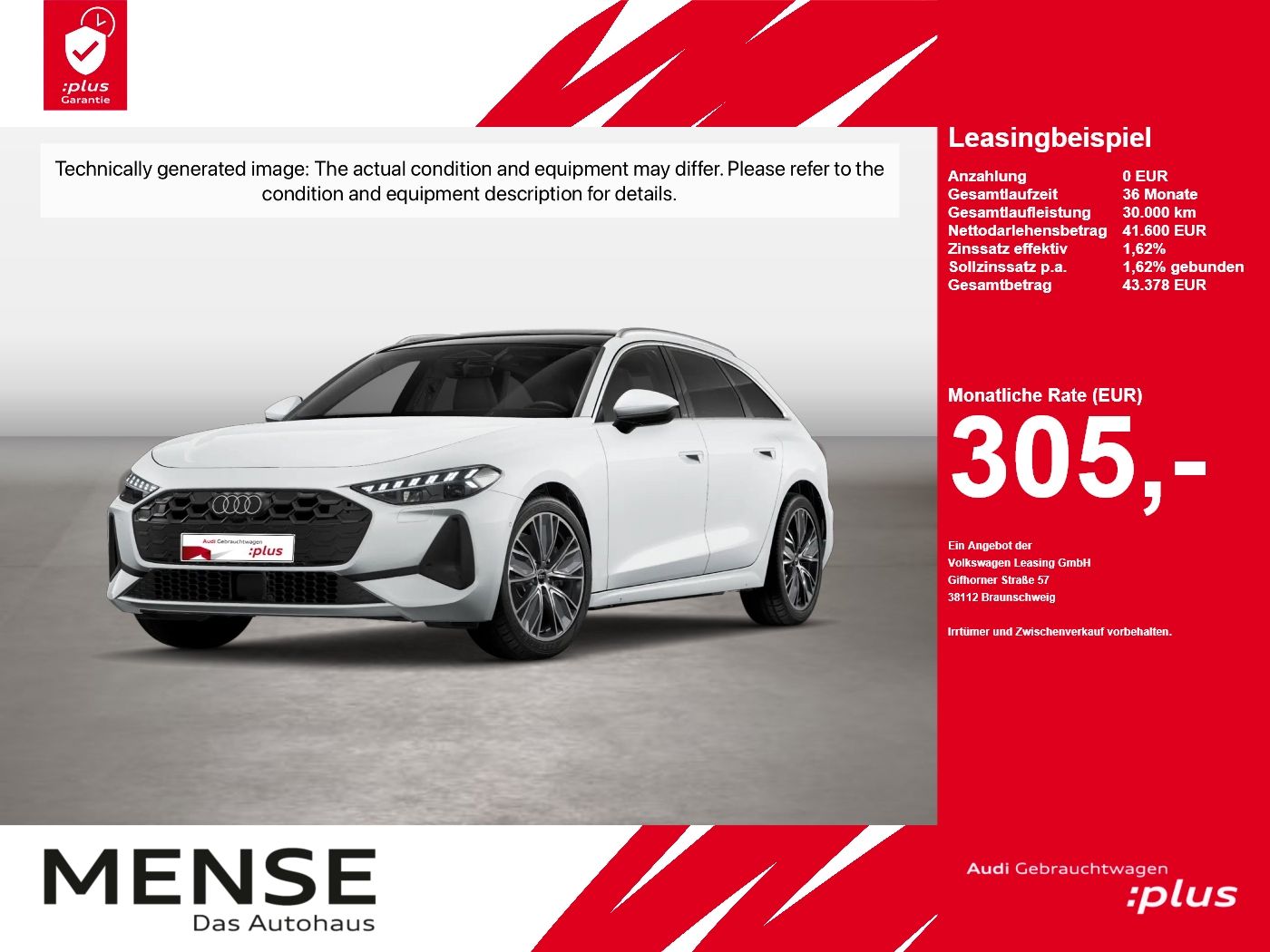 Fahrzeugabbildung Audi A5 Avant TDI 150 kW S tronic AHK Pano ACC LED LM - mit KI generiert/bearbeitet