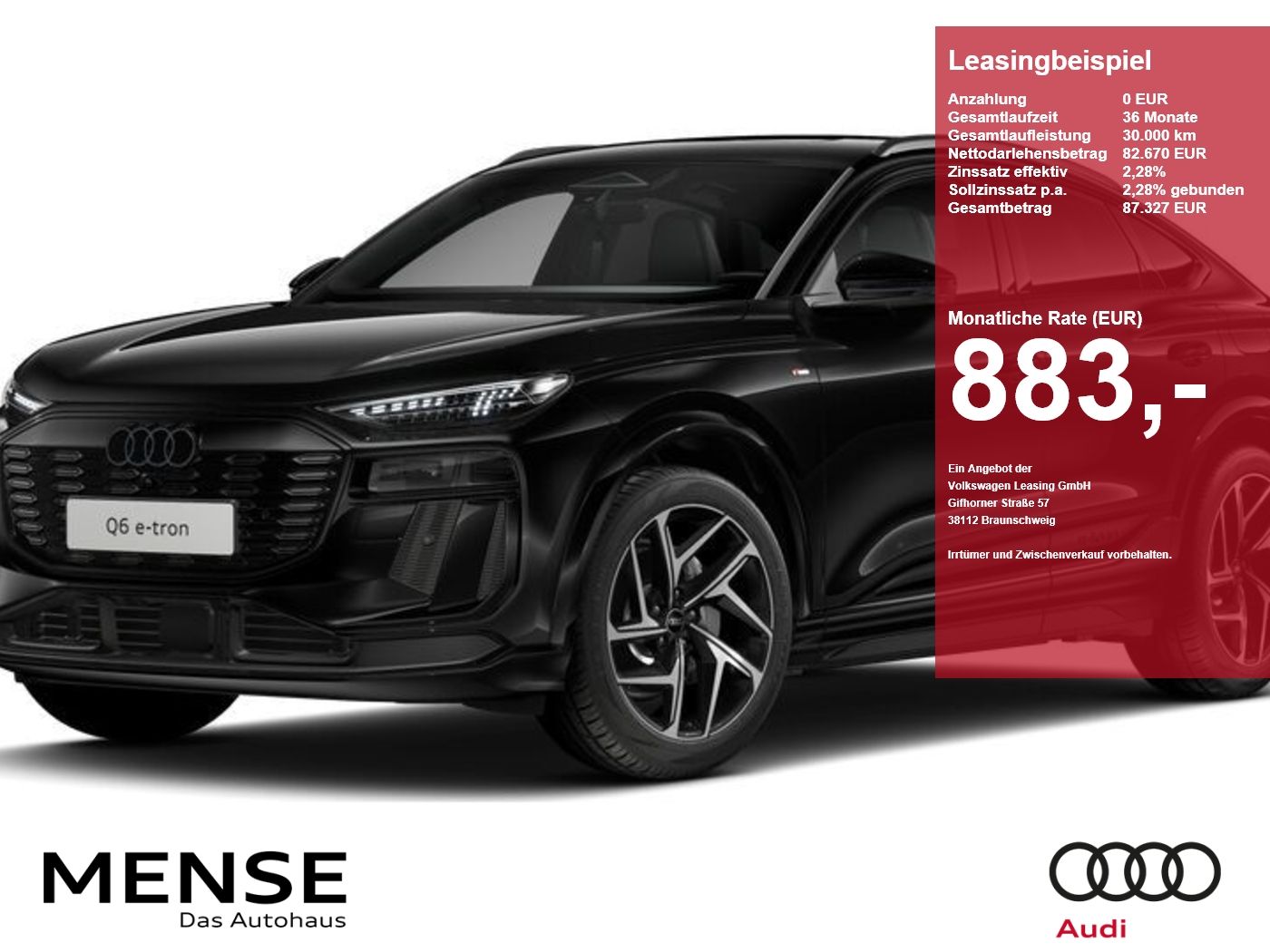 Fahrzeuge PKW autohaus mense Audi Q6 Sportback e-tron quattro 315 kW SD