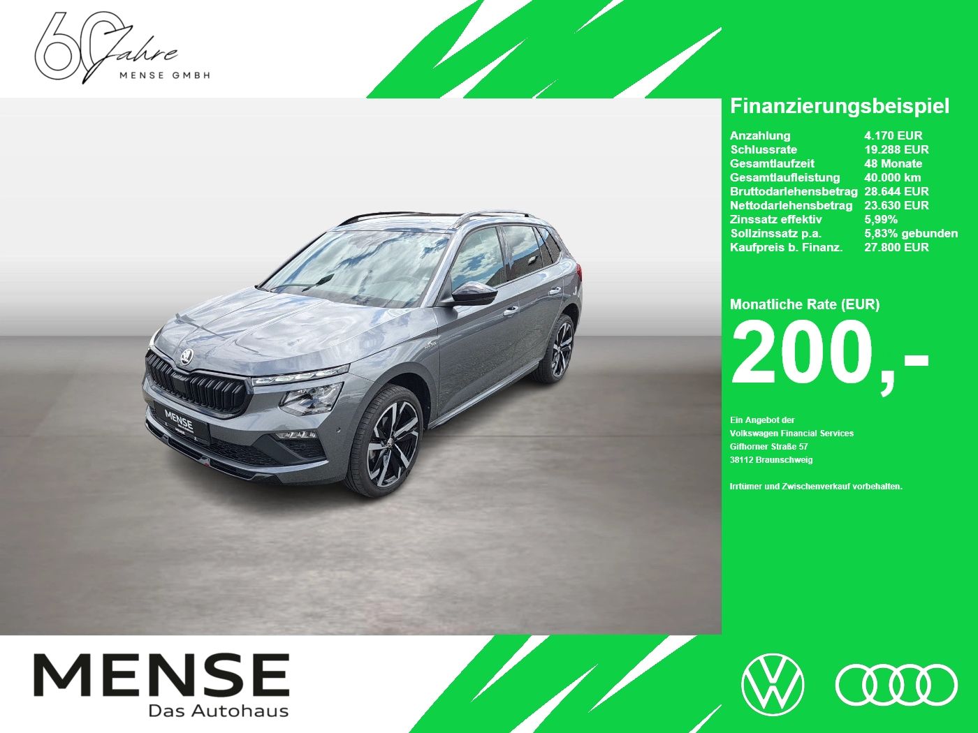 Fahrzeugabbildung SKODA Kamiq Monte Carlo 1.5l TSI 110kW 7-Gang-DSG Matr - mit KI generiert/bearbeitet