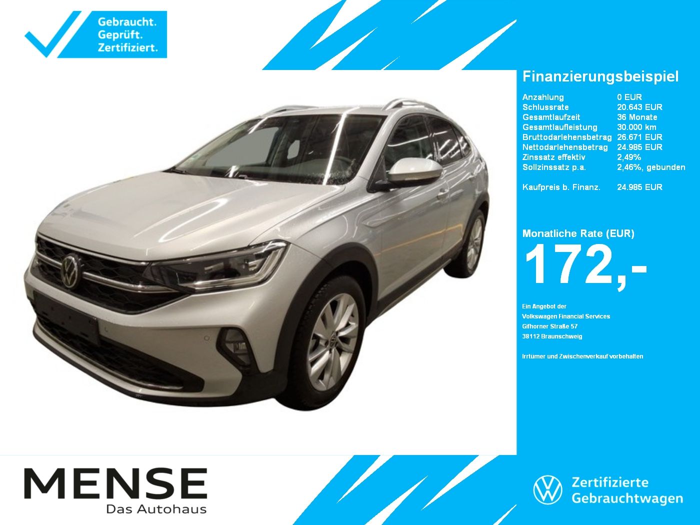Fahrzeuge PKW autohaus mense Volkswagen Taigo 1.0 TSI DSG Style IQ.Light Matrix CarPlay