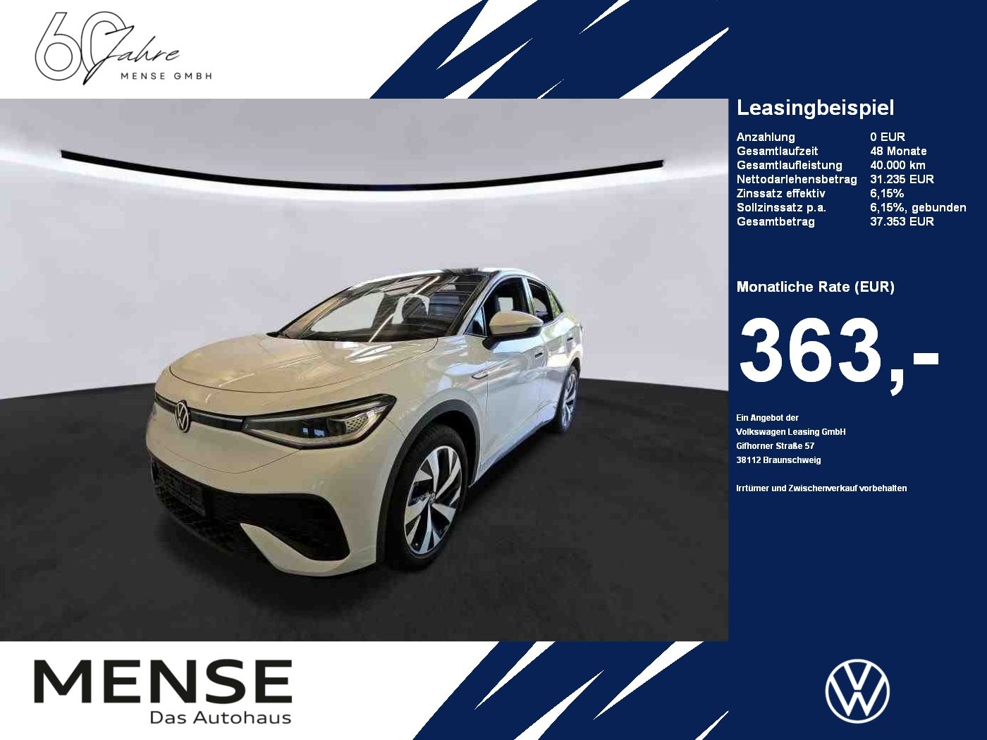 Fahrzeuge PKW autohaus mense Volkswagen ID.5 Pro Performance IQ.Light Matrix CarPlay AHK