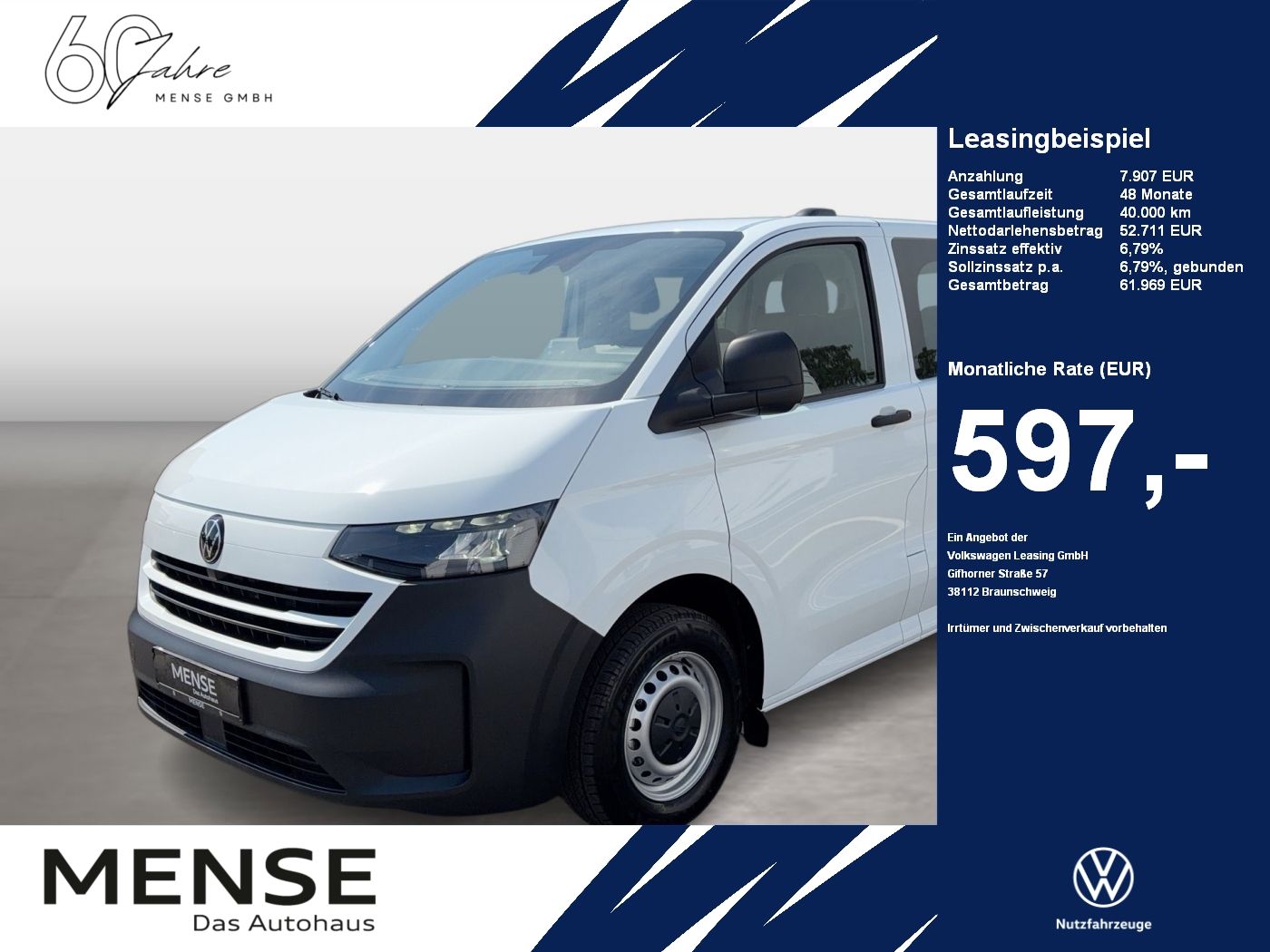 Fahrzeuge Nutzfahrzeuge/Camping autohaus mense Volkswagen NFZ Transporter Kombi Motor: 2.0 l TDI 81 kW 6-G