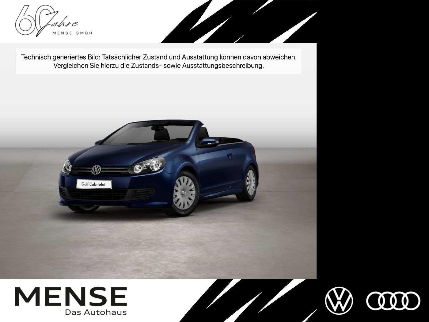 Fahrzeuge PKW autohaus mense Volkswagen Golf VI Cabriolet 1.2 TSI Comfortline Navi PDC - mit KI generiert/bearbeitet
