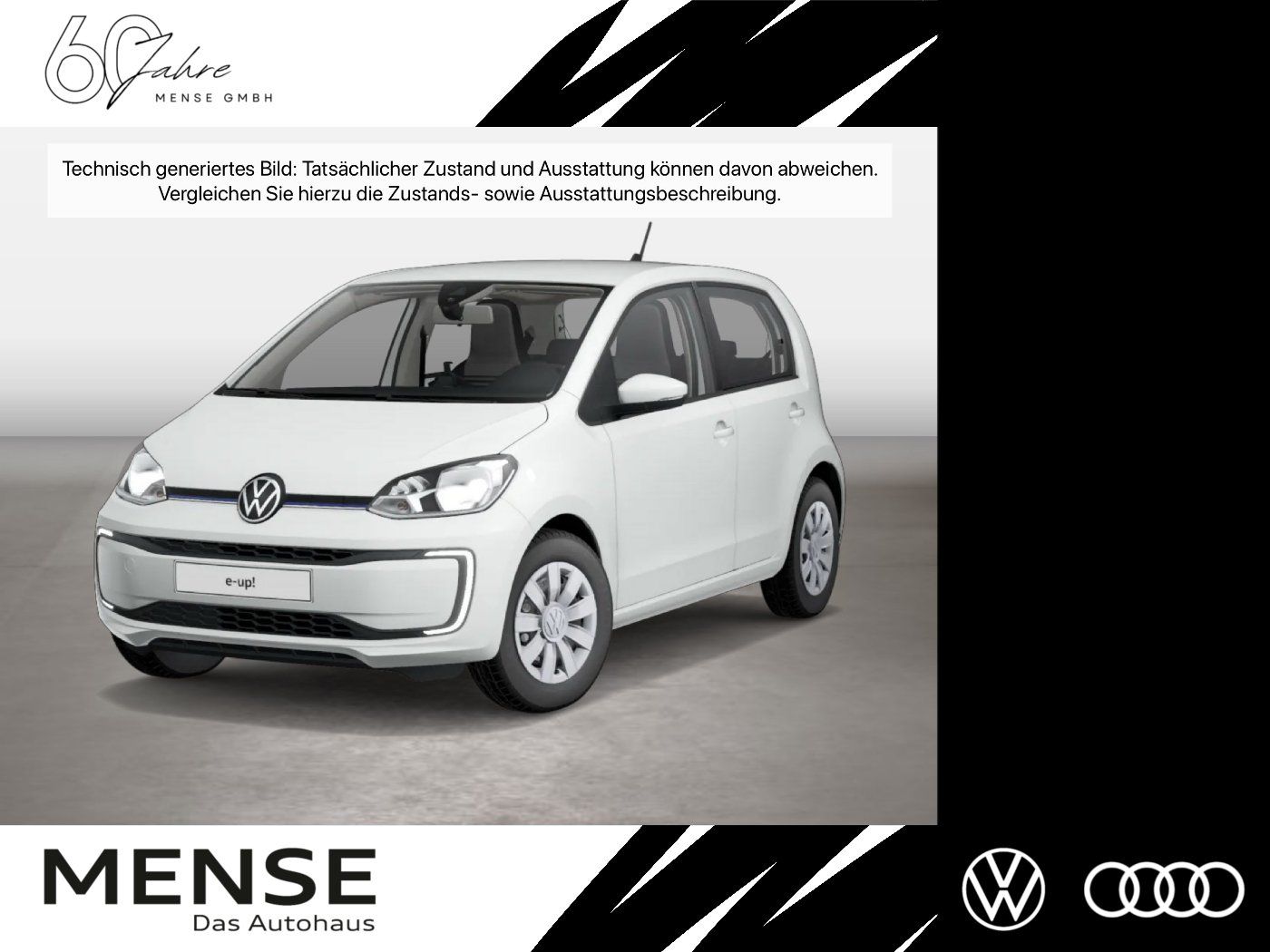 Fahrzeuge PKW autohaus mense Volkswagen e-up! 32.3 kWh 1-Gang-Automatik KlimaA SHZG AUT - mit KI generiert/bearbeitet