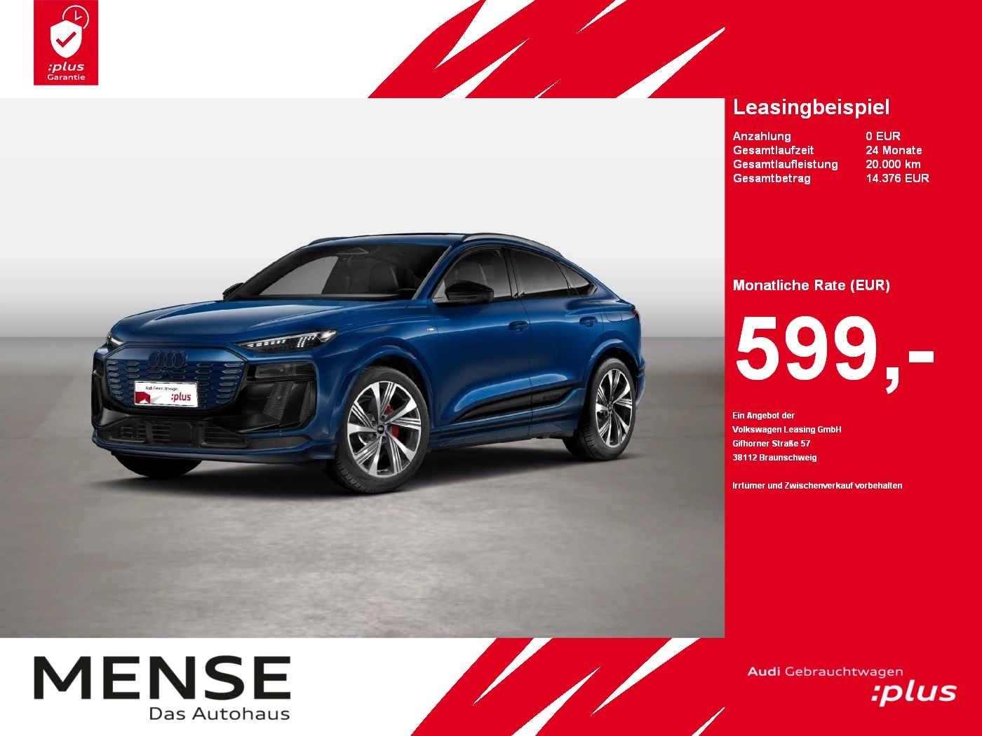 Fahrzeuge PKW autohaus mense Audi Q6 Sportback e-tron performance S-Line Edition o