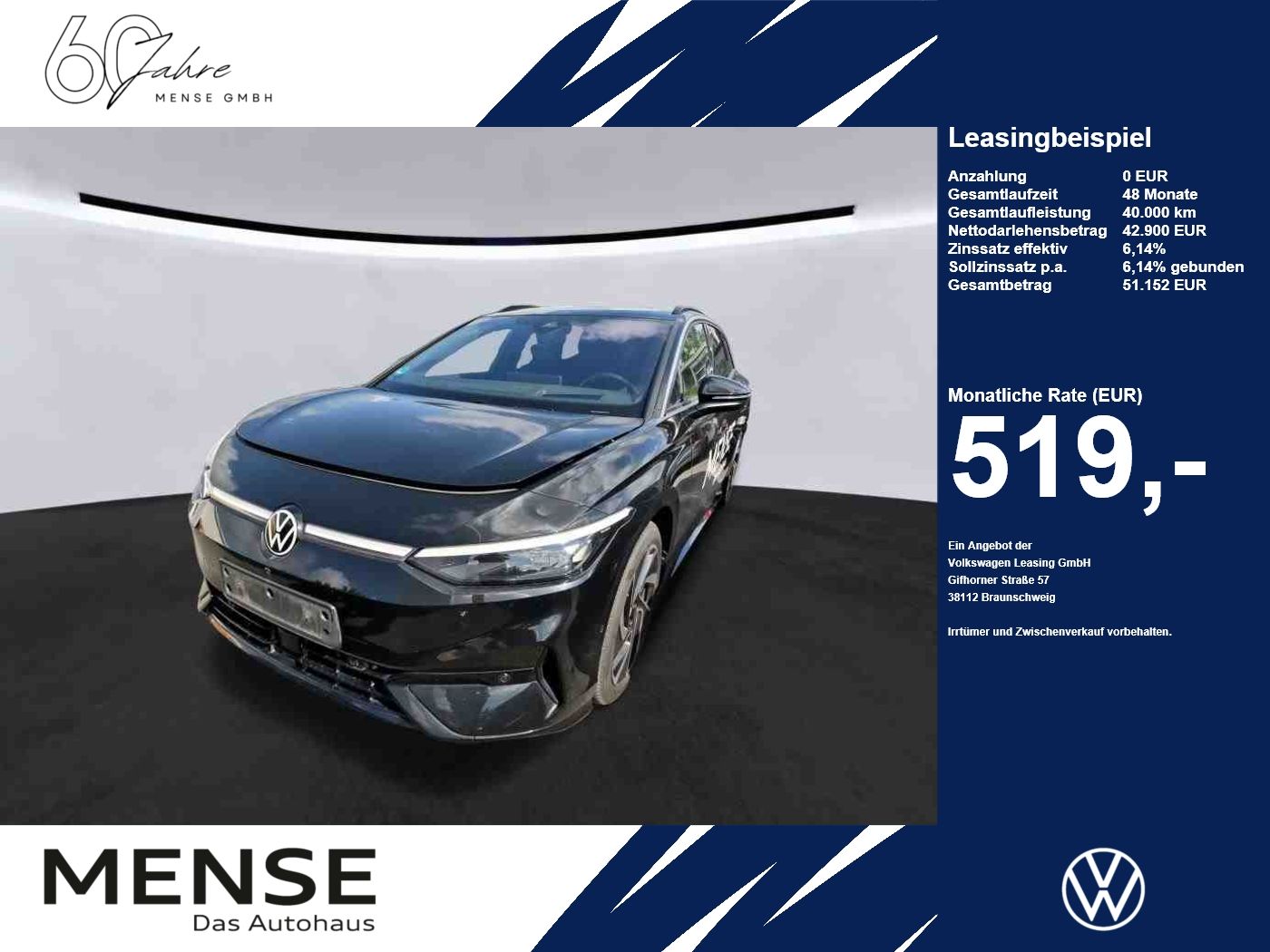 Fahrzeuge Nutzfahrzeuge/Camping autohaus mense Volkswagen ID.7 Tourer Pro electric IQ.Light Matrix CarPlay