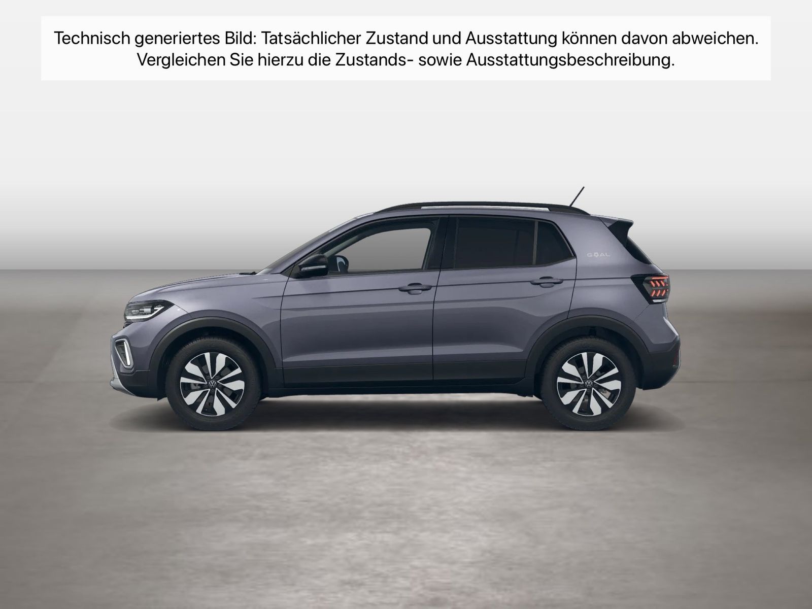 Fahrzeugabbildung Volkswagen T-Cross 1.0 TSI Life Goal IQ.Light Matrix ACC LM - mit KI generiert/bearbeitet