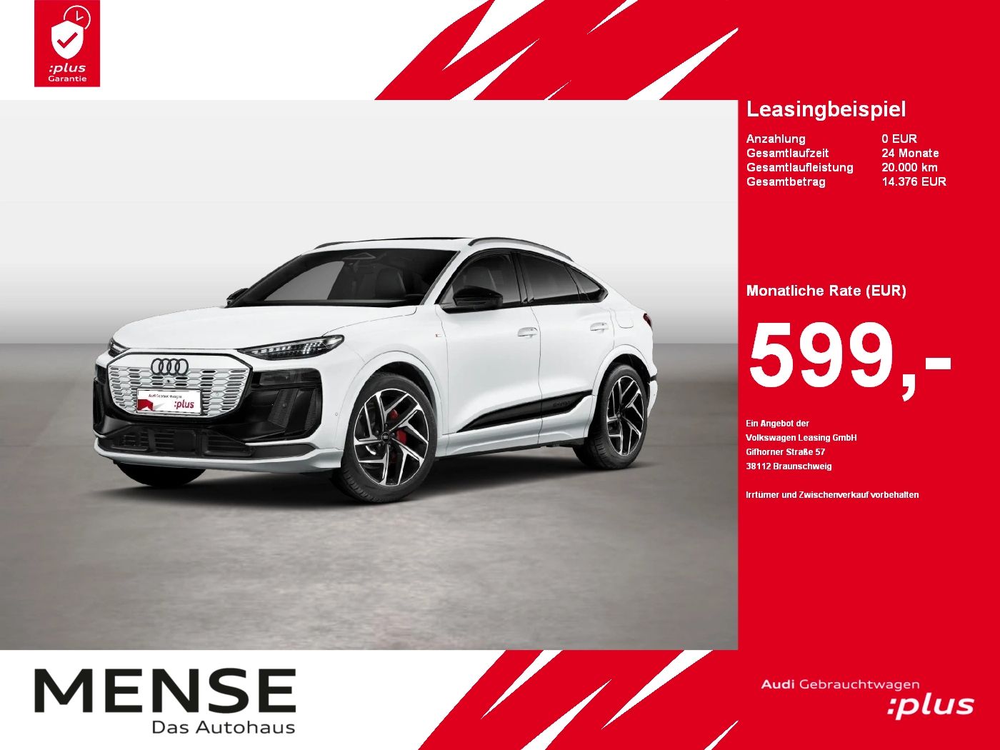 Fahrzeuge PKW autohaus mense Audi Q6 Sportback e-tron performance 225 kW S-Line LM