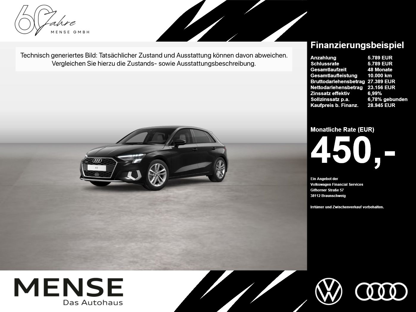Fahrzeuge PKW autohaus mense Audi A3 Sportback 40 TDI quattro S tronic advanced LM