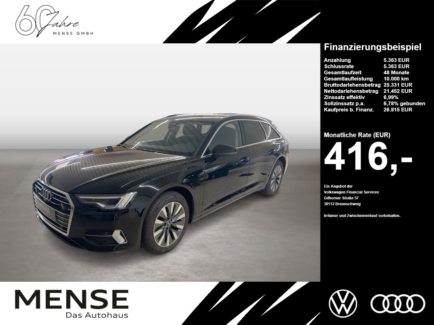 Fahrzeuge PKW autohaus mense Audi A6 Avant 35 TDI S tronic sport Matrix ACC LED LM