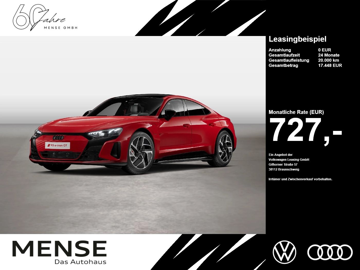 Fahrzeugabbildung Audi RS e-tron GT quattro electric Matrix B&O HUD ACC - mit KI generiert/bearbeitet