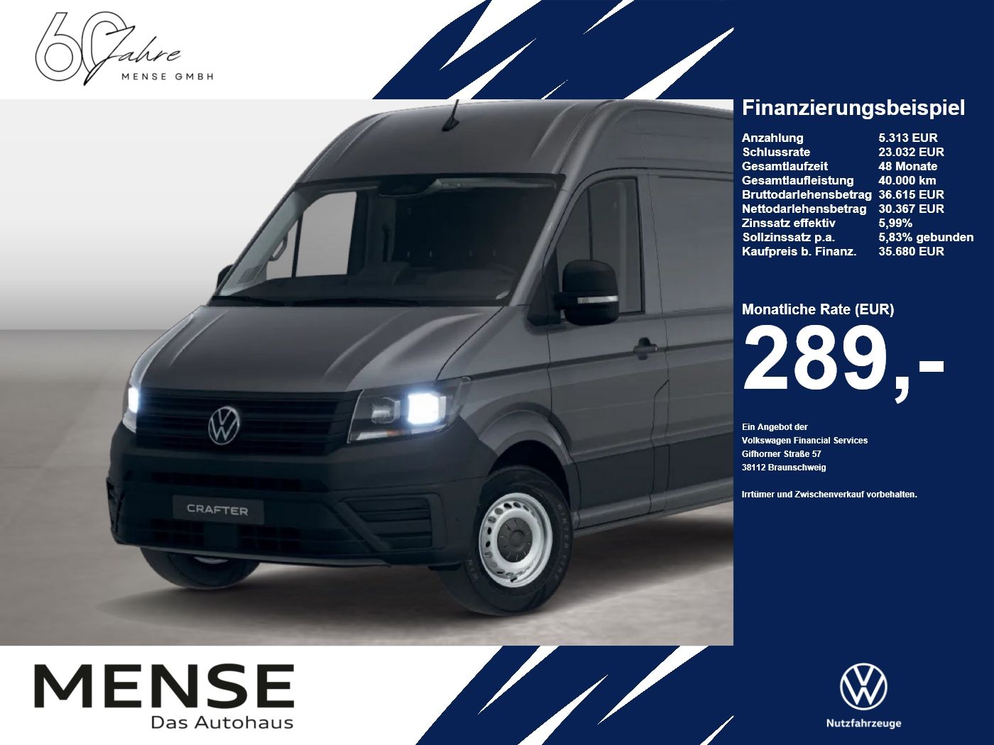 Fahrzeuge Nutzfahrzeuge/Camping autohaus mense Volkswagen Crafter Kasten mittlerer Radstand Crafter 35 KAS - mit KI generiert/bearbeitet