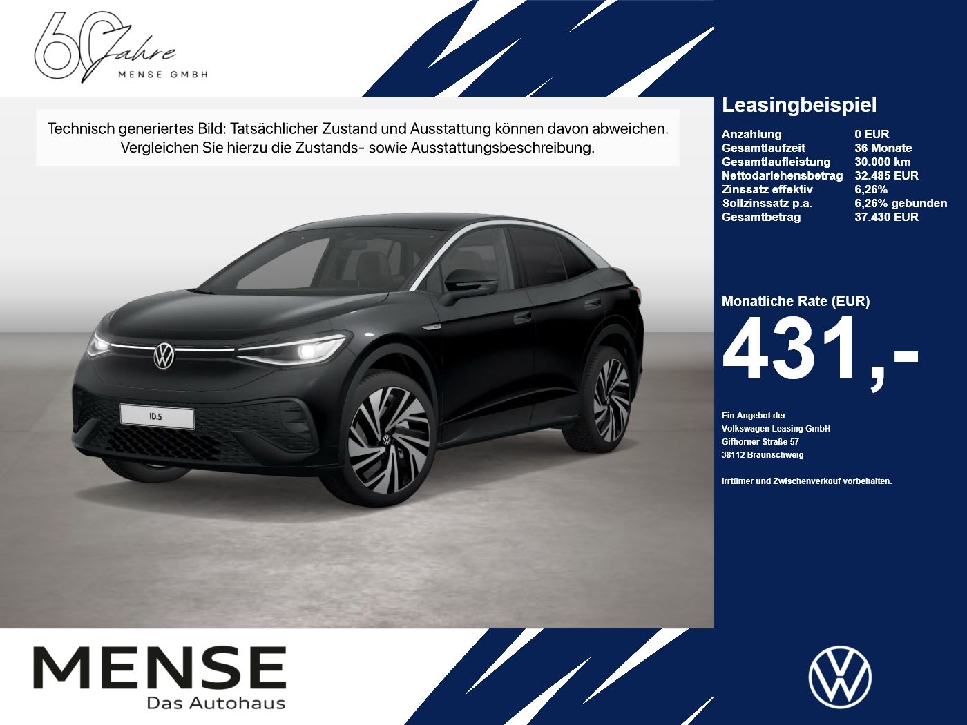 Fahrzeuge PKW autohaus mense Volkswagen ID.5 Pro Performance IQ.Light Matrix CarPlay AHK