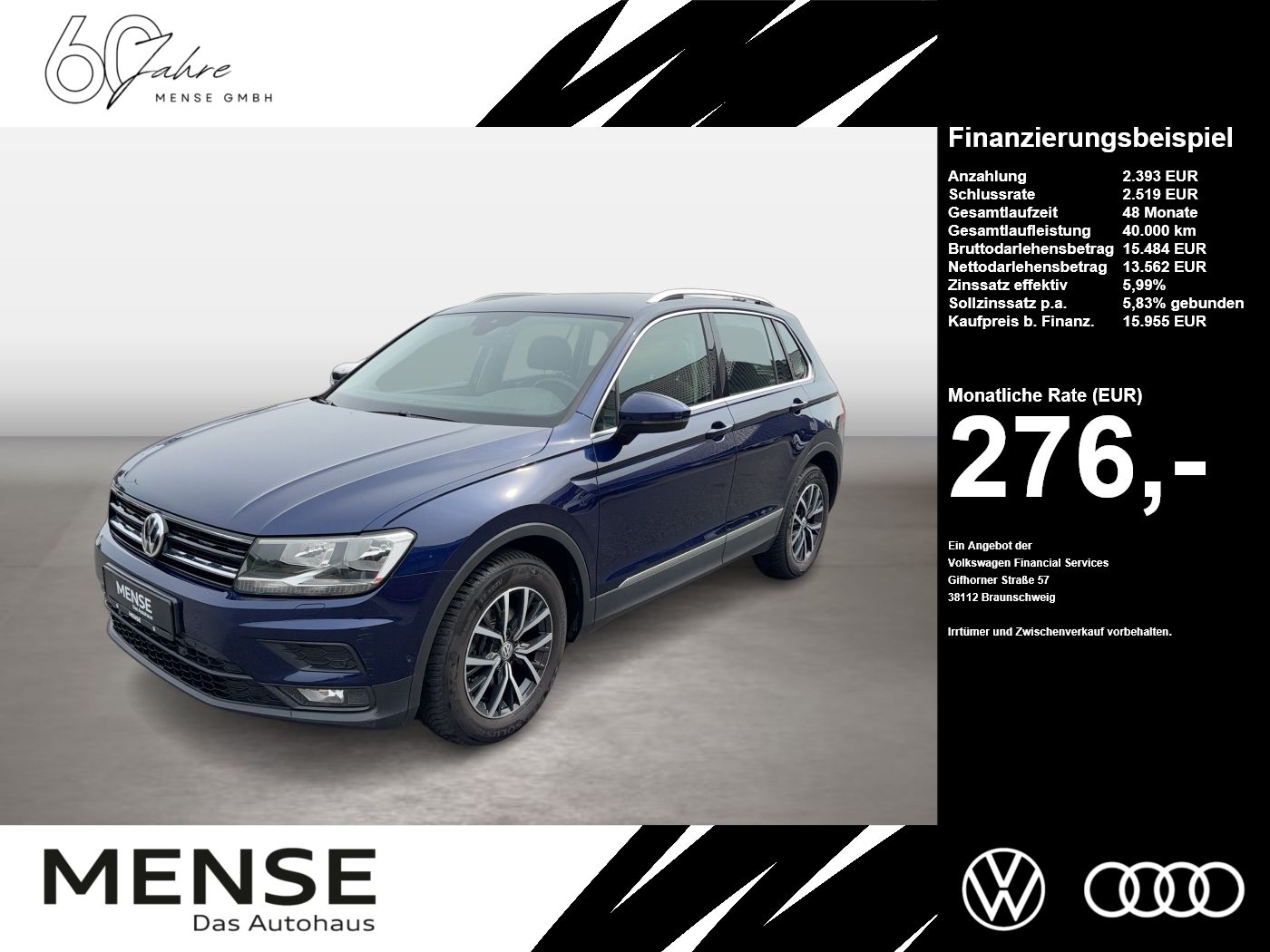 Fahrzeugabbildung Volkswagen Tiguan Comfortline Comfortline 1.5 TSI ACT OPF 9 - mit KI generiert/bearbeitet