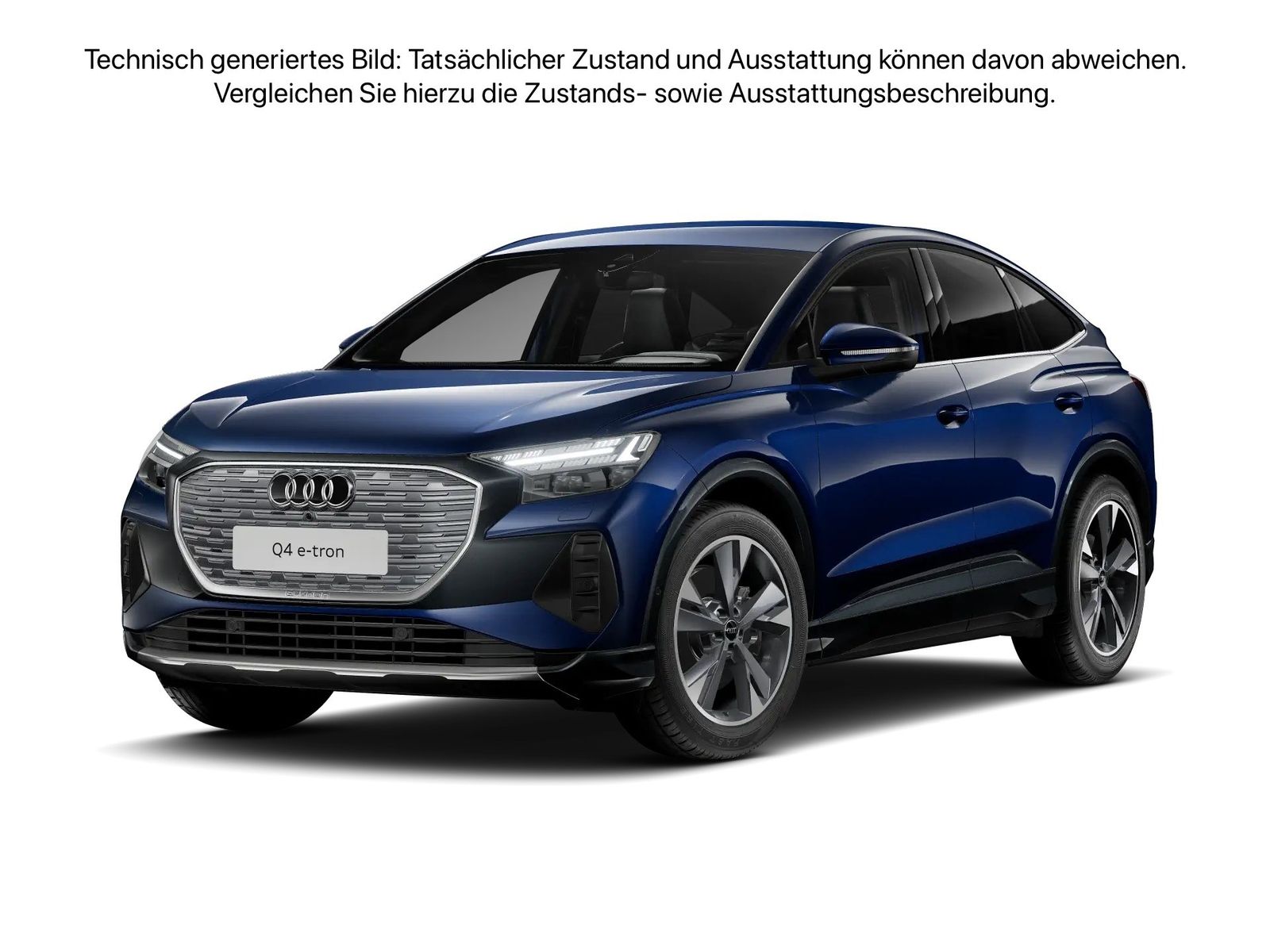 Fahrzeugabbildung Audi Q4 Sportback e-tron 50 quattro S line Matrix HUD - mit KI generiert/bearbeitet