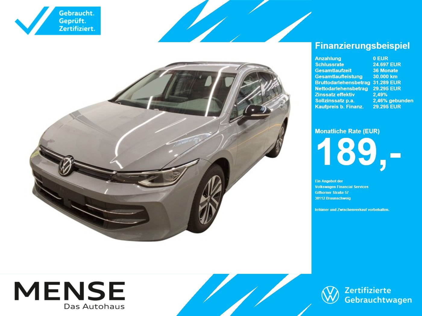 Fahrzeuge Nutzfahrzeuge/Camping autohaus mense Volkswagen Golf VIII Variant 2.0TDI DSG Life Energy Matrix