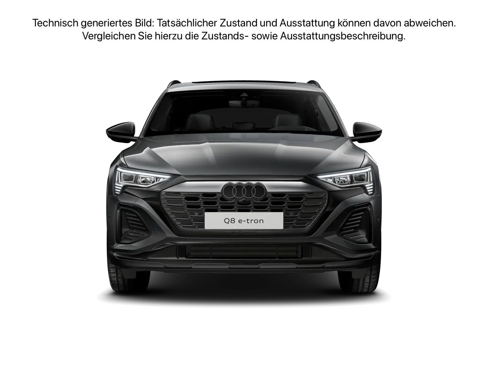 Fahrzeug autohaus mense Fahrzeugabbildung Audi Q8 e-tron 50 quattro S line Matrix AHK HUD Luft - mit KI generiert/bearbeitet