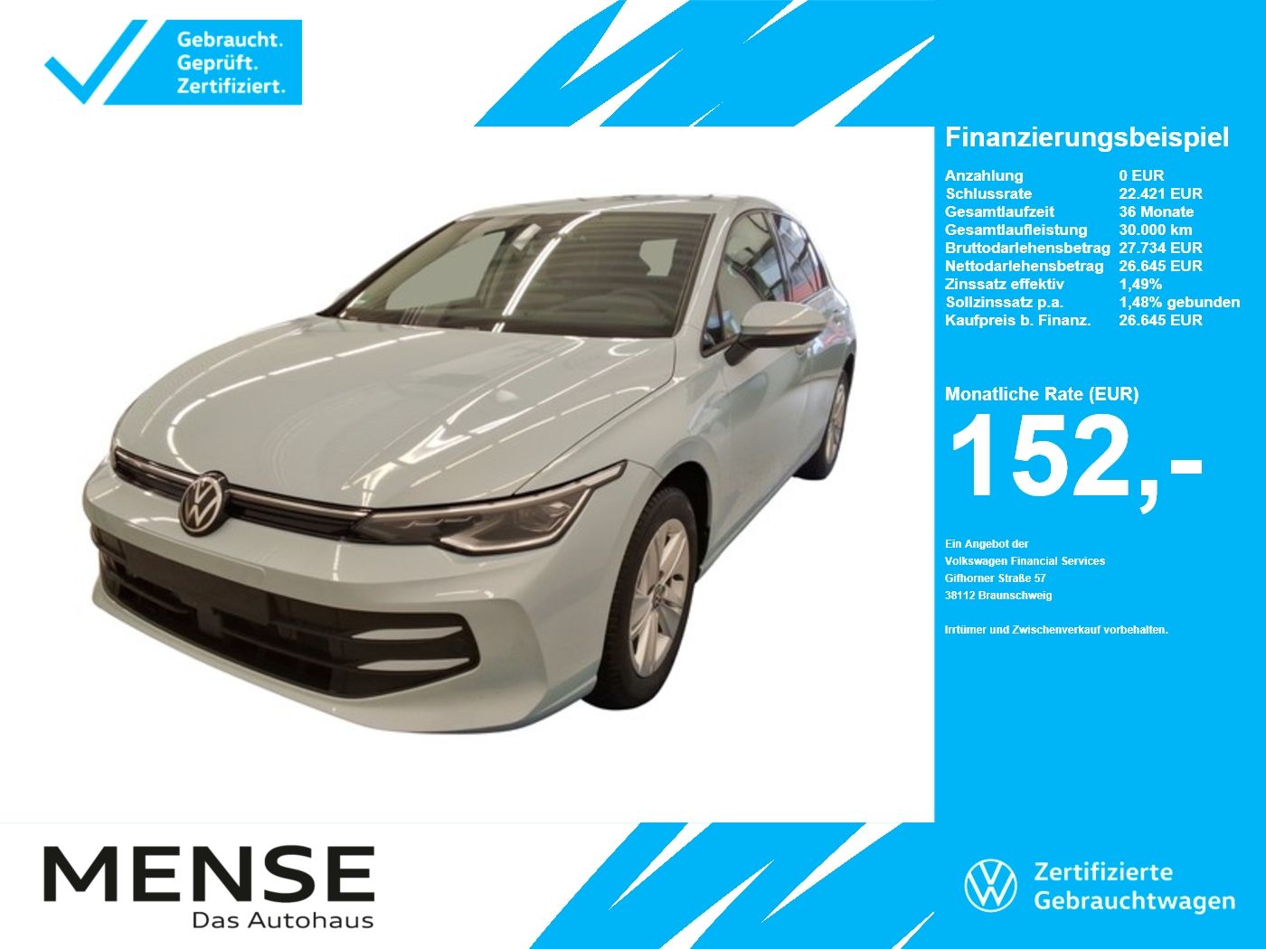 Fahrzeuge Nutzfahrzeuge/Camping autohaus mense Volkswagen Golf VIII 1.5 eTSI DSG IQ.Light Matrix CarPlay