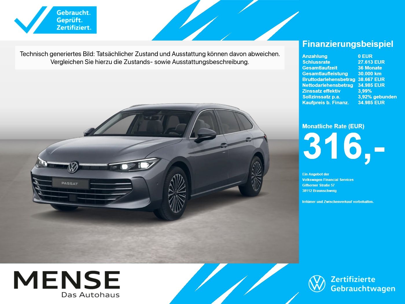 Fahrzeuge PKW autohaus mense Volkswagen Passat Variant 2.0TDI DSG Elegance IQ.Light AHK