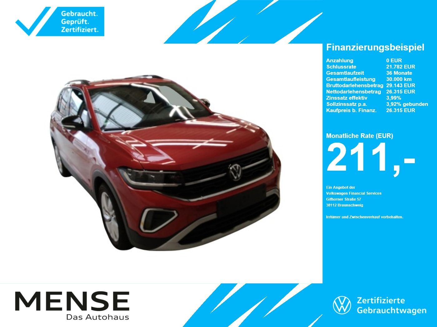 Fahrzeuge Nutzfahrzeuge/Camping autohaus mense Volkswagen T-Cross 1.5TSI DSG Life Goal IQ.Light Matrix ACC