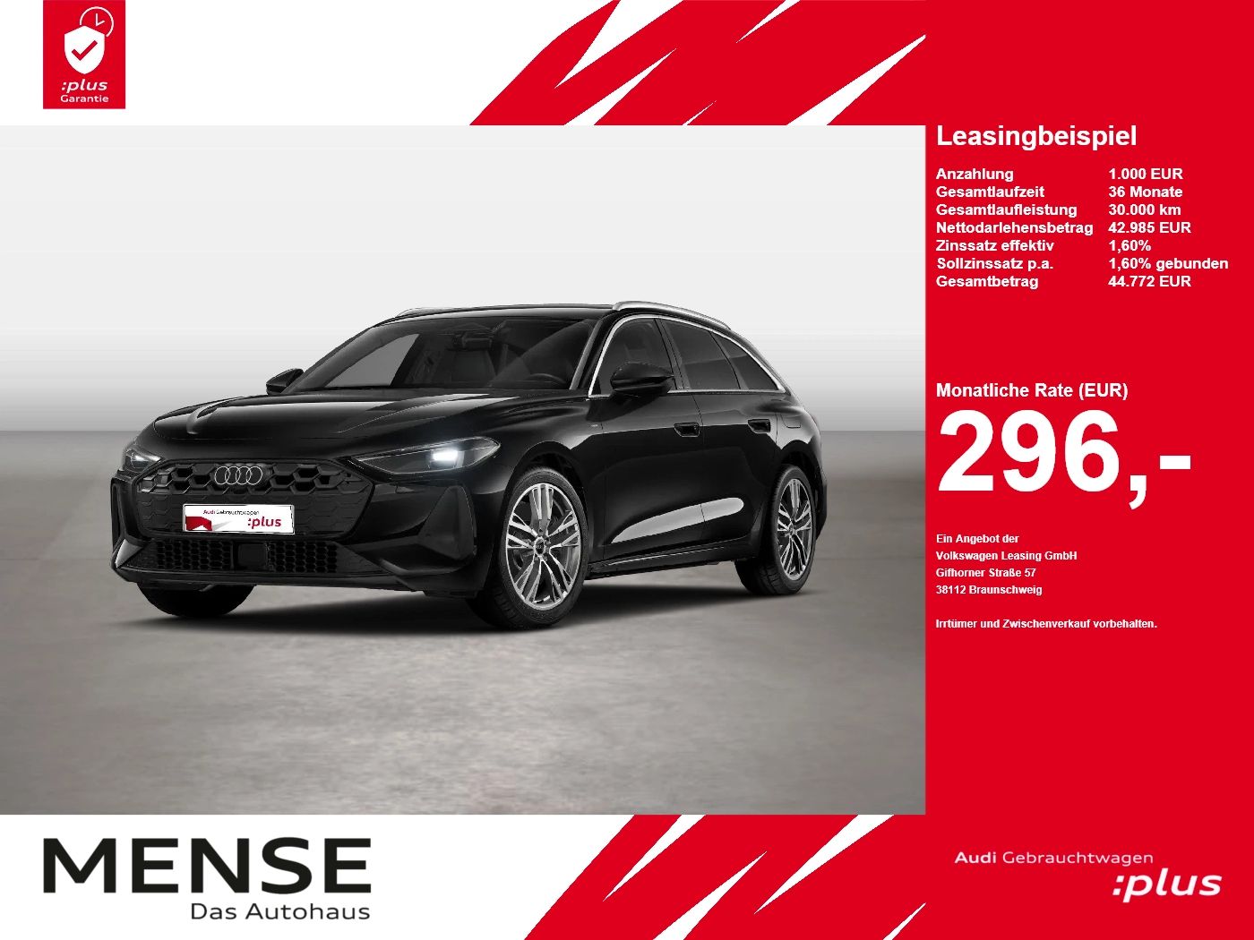 Fahrzeuge PKW autohaus mense Audi A5 Avant e-hybrid quattro S tronic Standhzg LM - mit KI generiert/bearbeitet